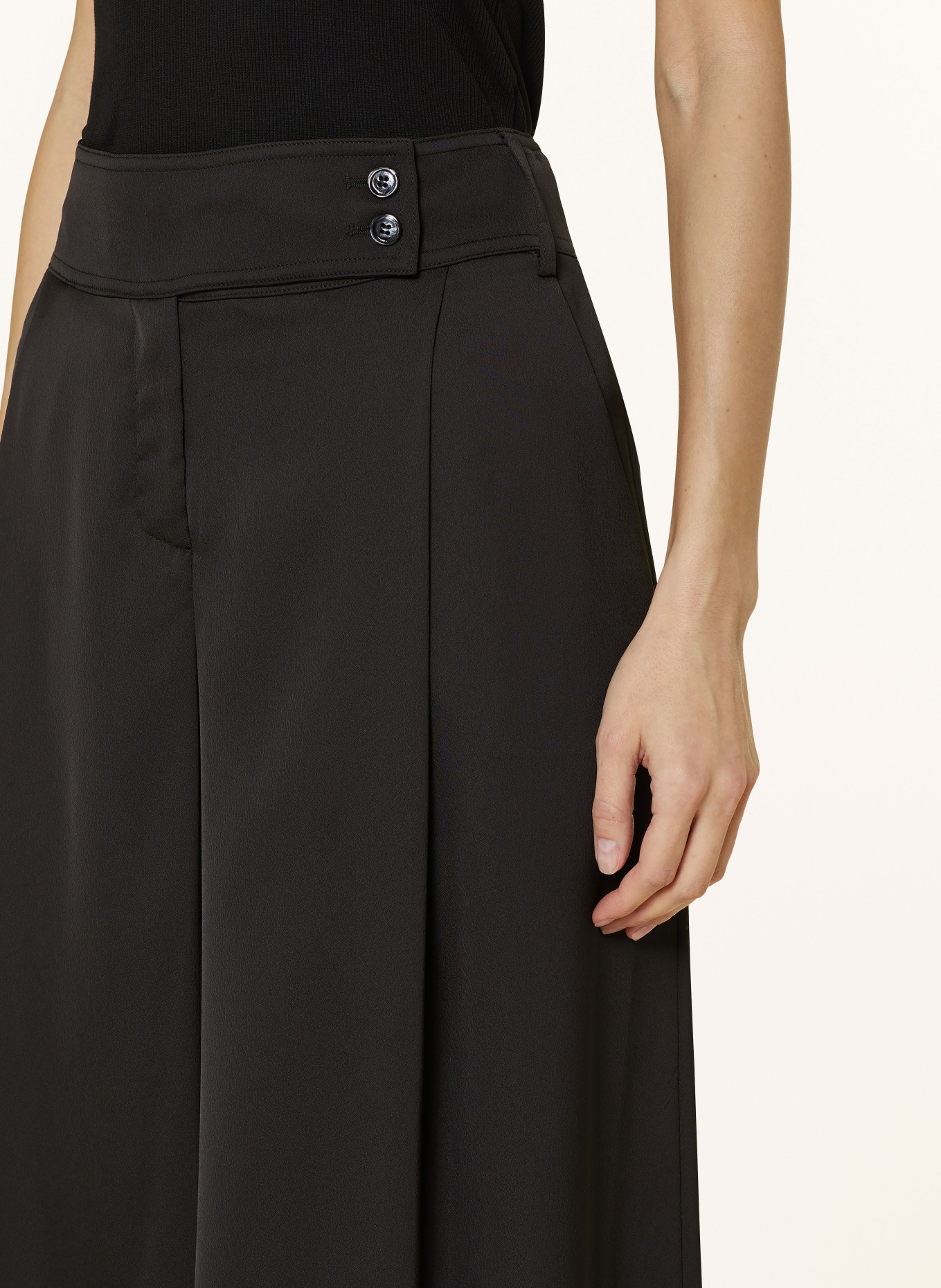 PINKO Wide leg trousers PARNE in satin, Color: BLACK (Image 5)