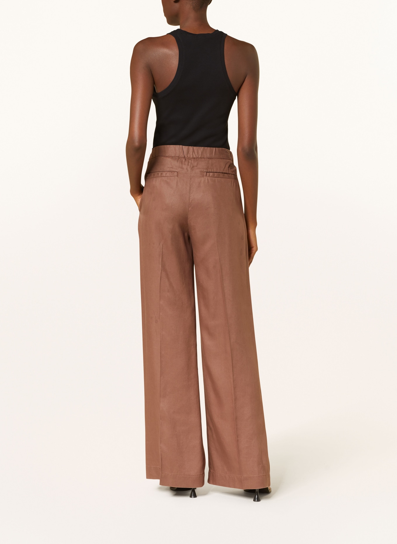 PINKO Wide leg trousers LUNGO, Color: BROWN (Image 3)