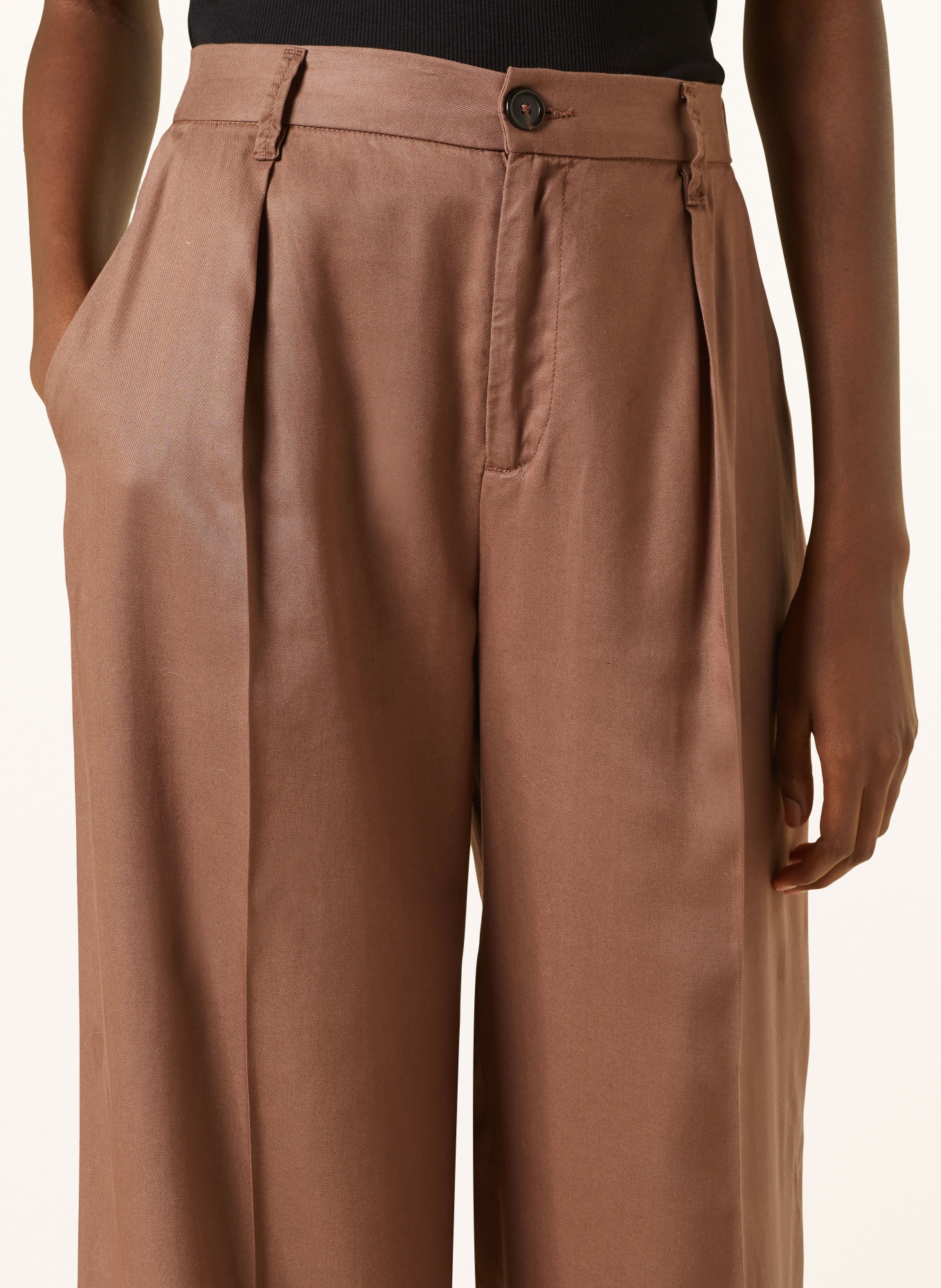 PINKO Wide leg trousers LUNGO, Color: BROWN (Image 5)