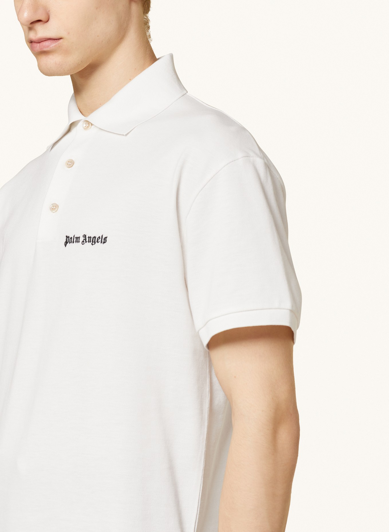 Palm Angels Piqué-Poloshirt, Farbe: ECRU (Bild 4)