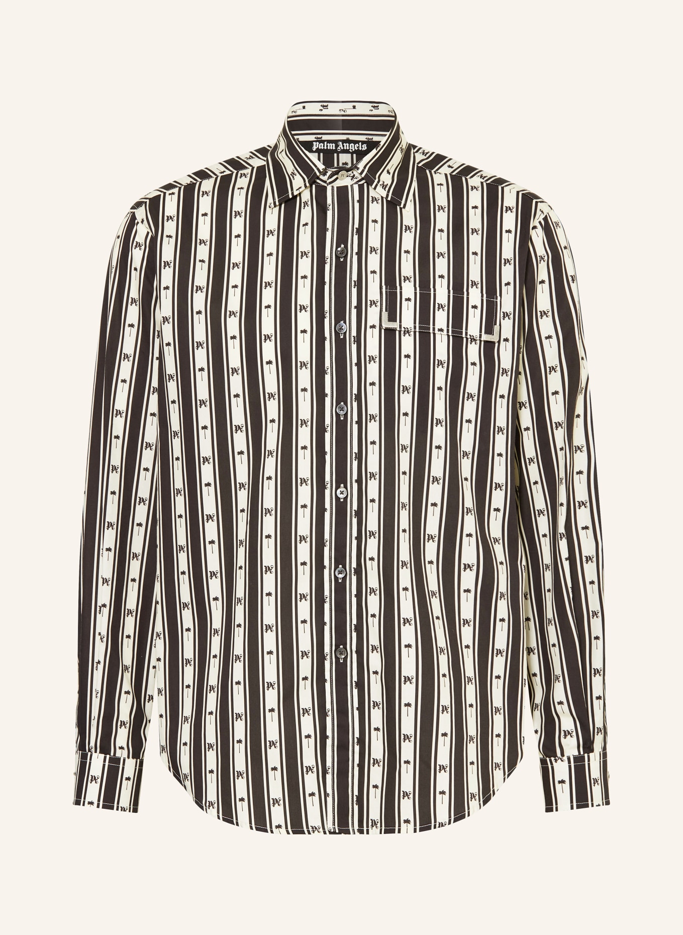 Palm Angels Shirt comfort fit, Color: WHITE/ BLACK (Image 1)