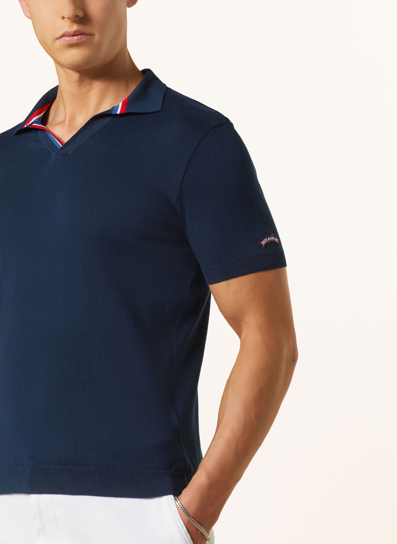 PAUL & SHARK Knitted polo shirt, Color: DARK BLUE/ RED/ WHITE (Image 4)