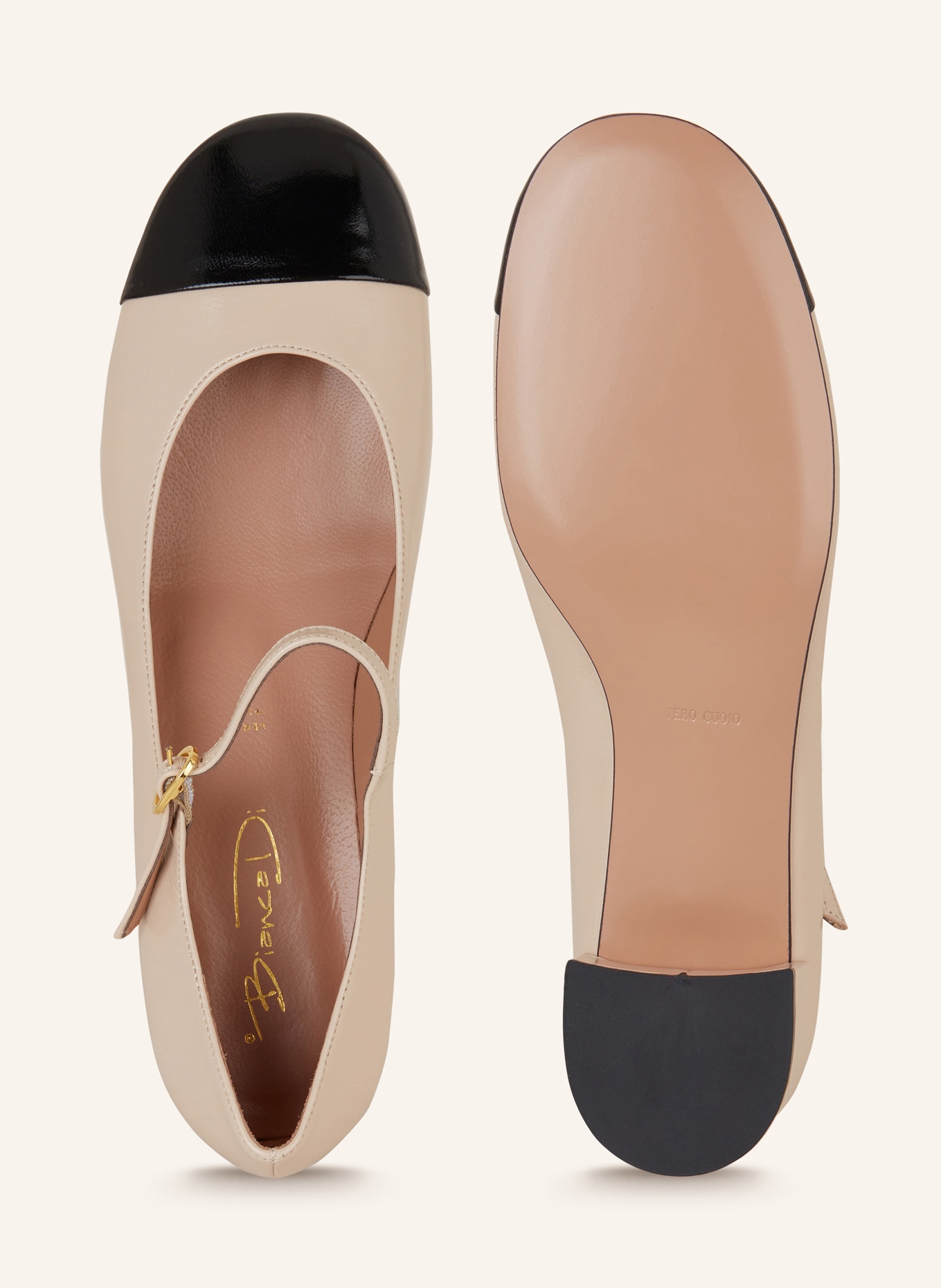 Bianca Di Mary-Jane-Pumps: BEIGE / SCHWARZ