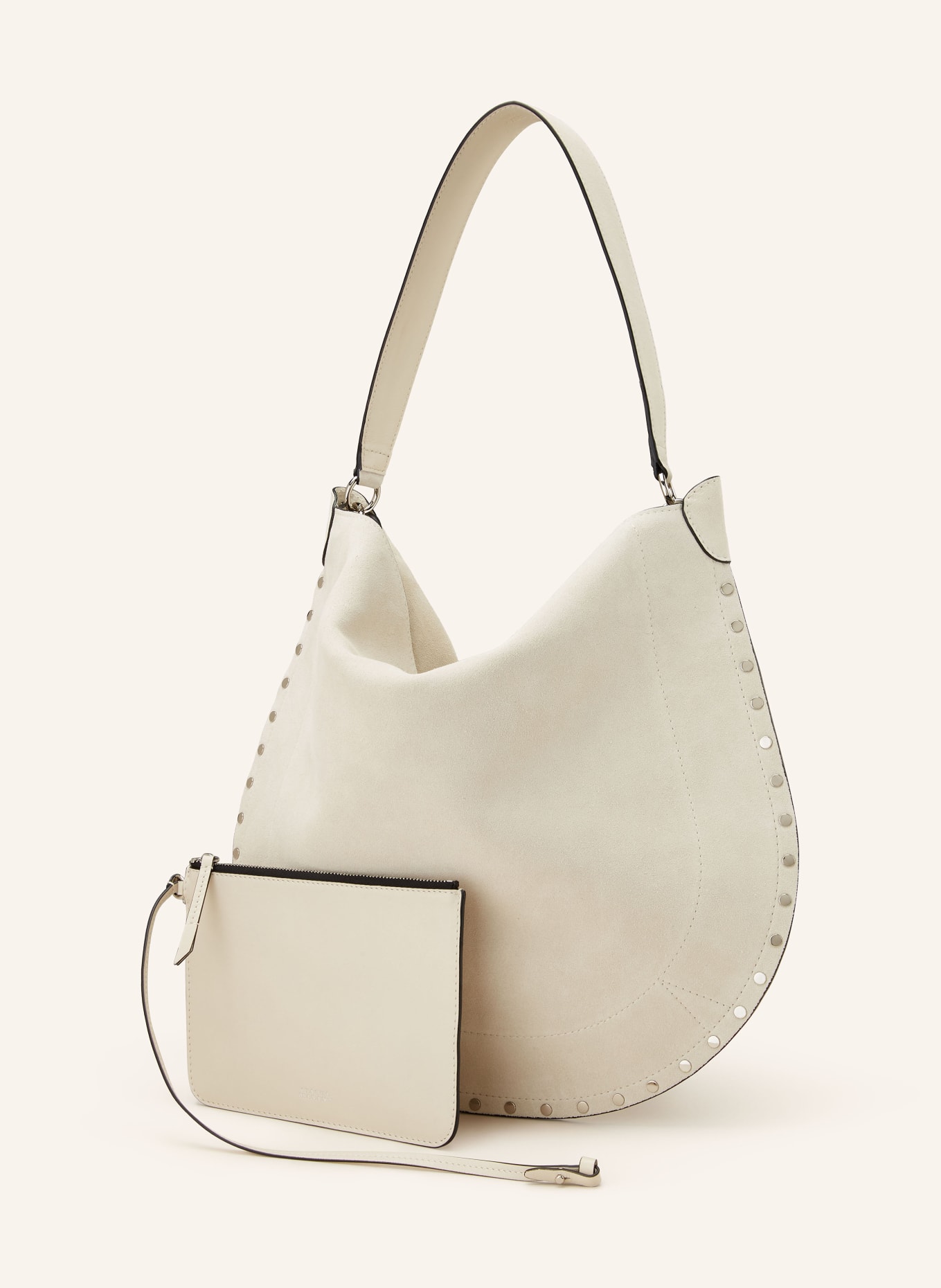 ISABEL MARANT Shopper OSKAN with pouch and rivets, Color: LIGHT GRAY (Image 2)