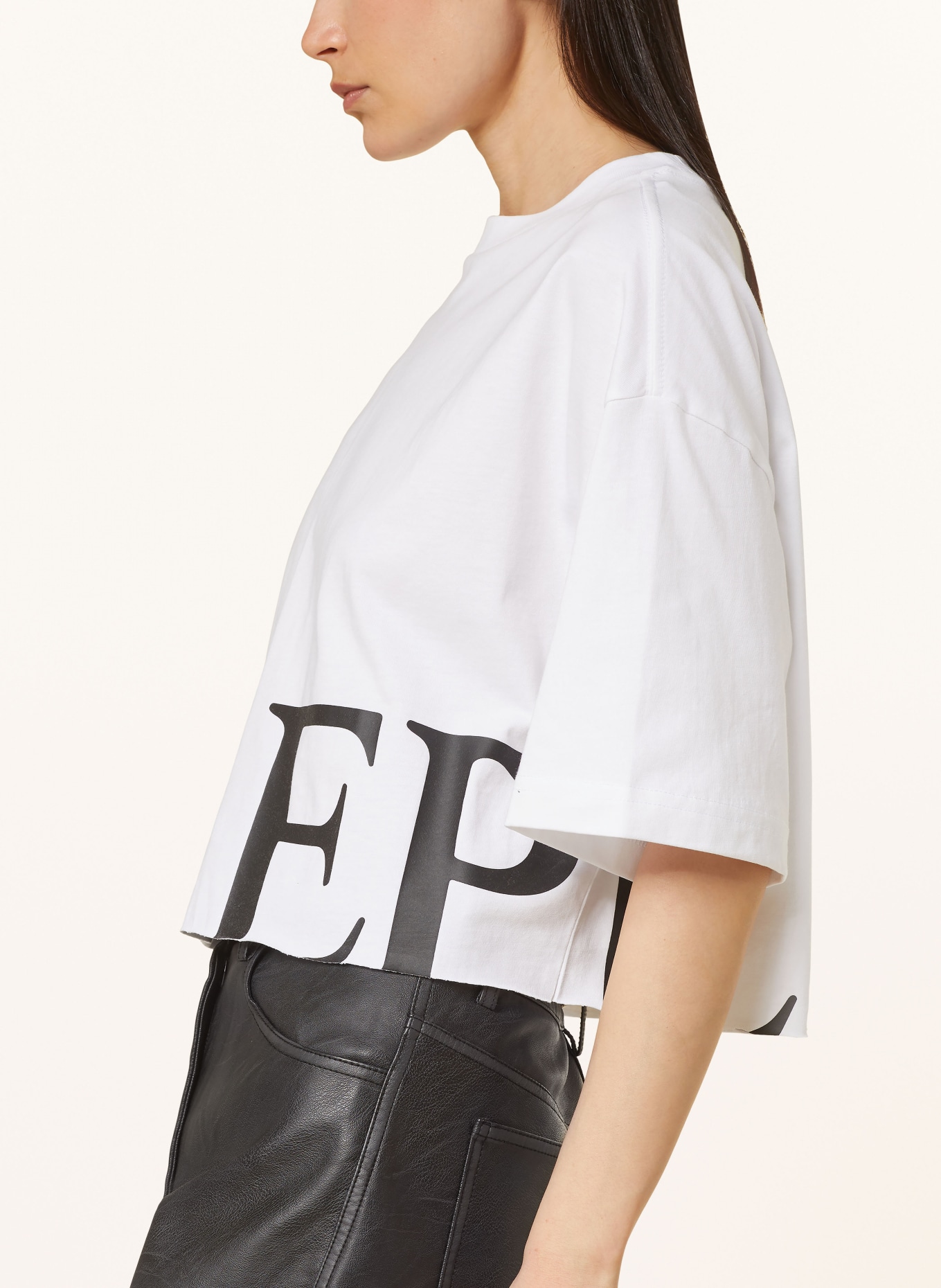REPLAY Cropped shirt, Color: WHITE (Image 4)