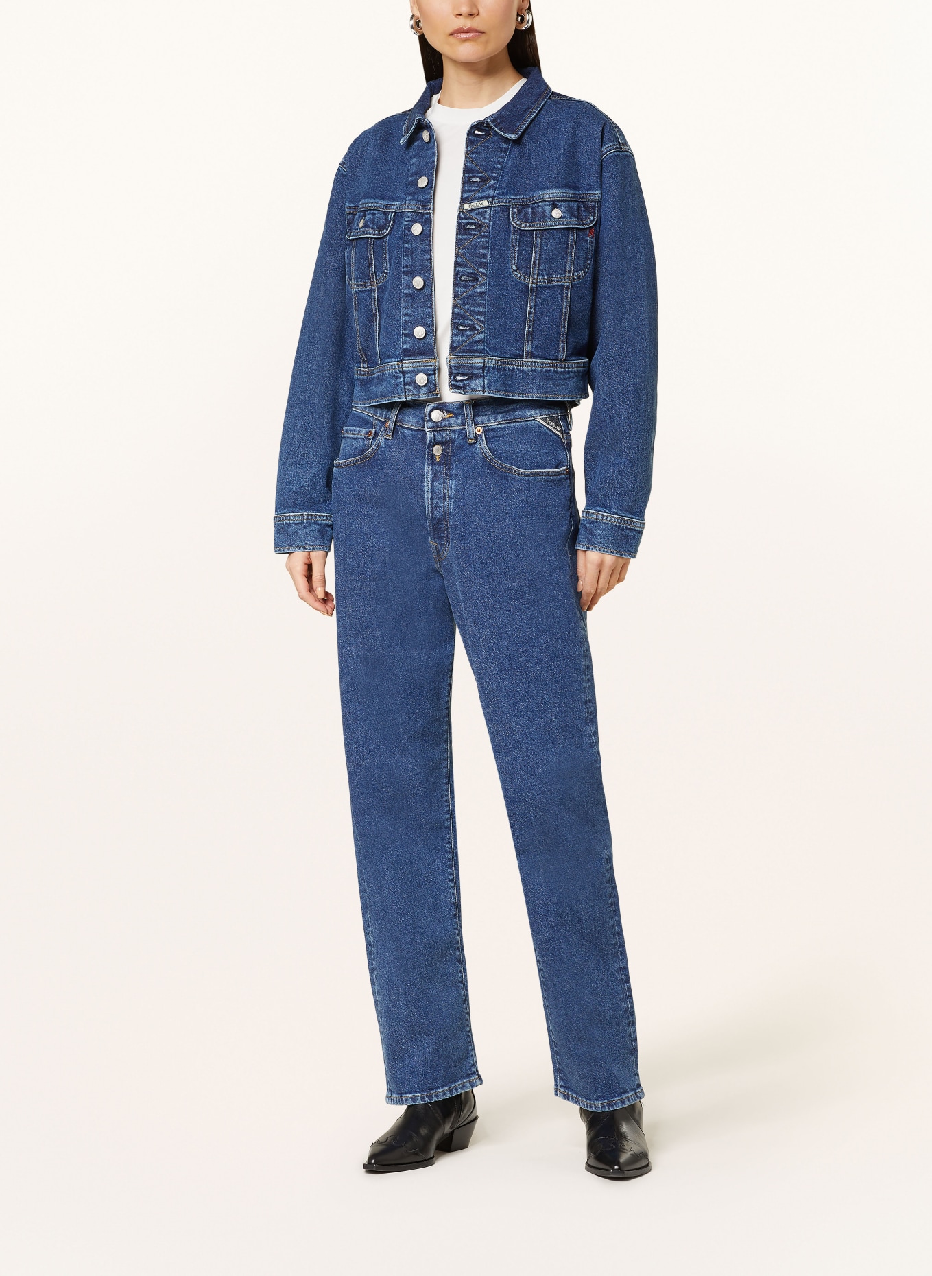 REPLAY Krótka kurtka jeansowa, Kolor: GRANATOWY (Obrazek 2)