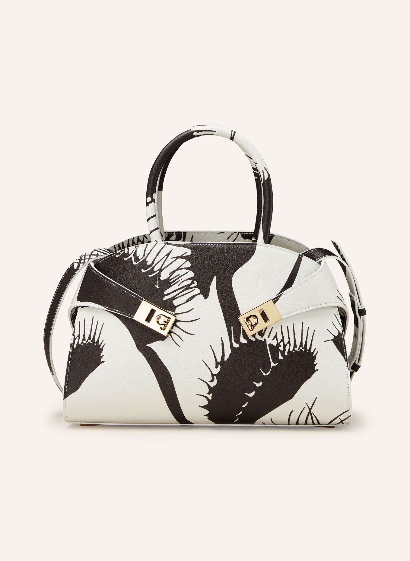 FERRAGAMO Handbag HUG SMALL, Color: WHITE/ BLACK (Image 1)