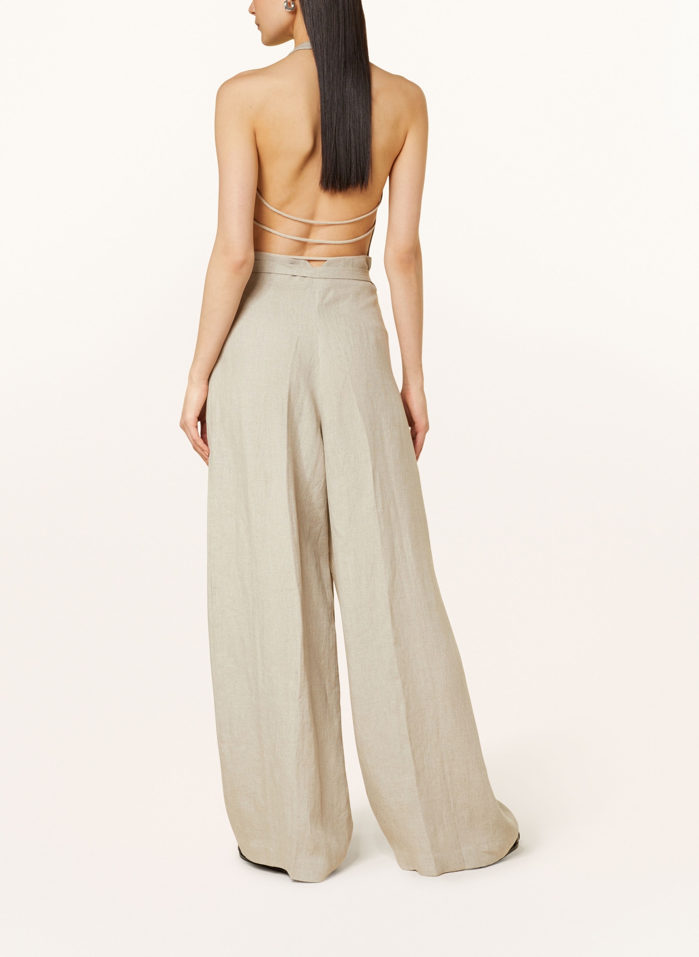 JUNE FRIDAYS Wide leg trousers made of linen, Color: BEIGE (Image 3)