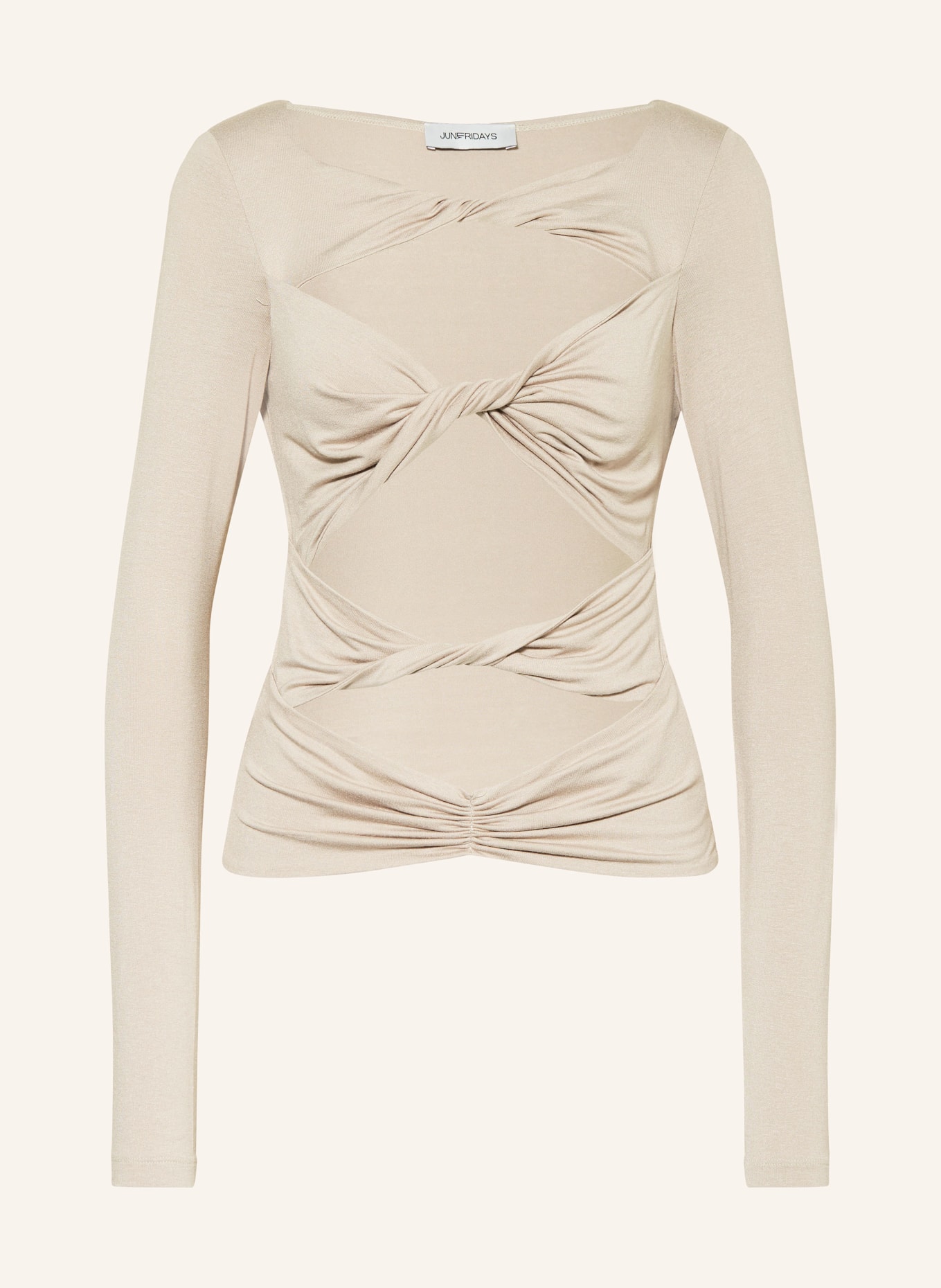JUNE FRIDAYS Long sleeve shirt with cut-outs, Color: BEIGE (Image 1)