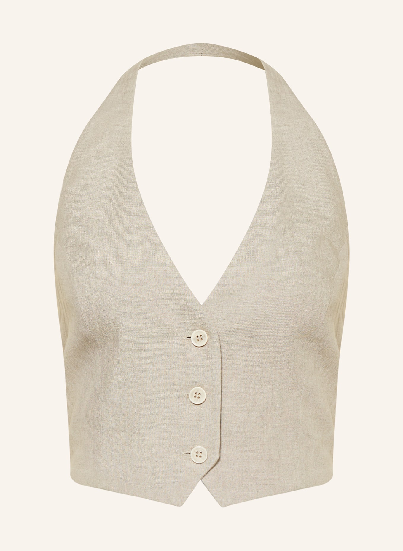 JUNE FRIDAYS Linen vest, Color: BEIGE (Image 1)