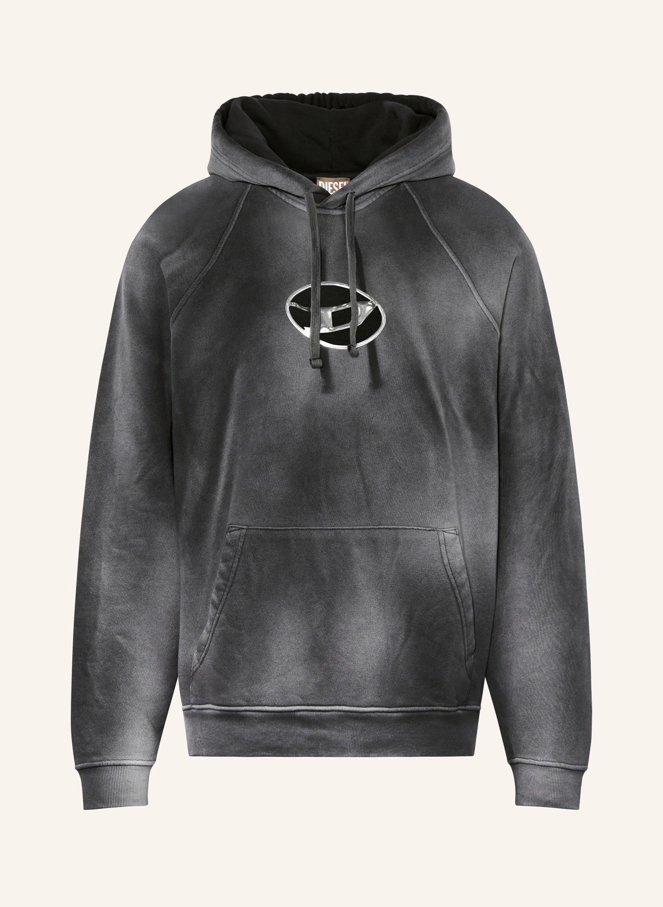 DIESEL Hoodie S ROXT HOOD with cut out in black