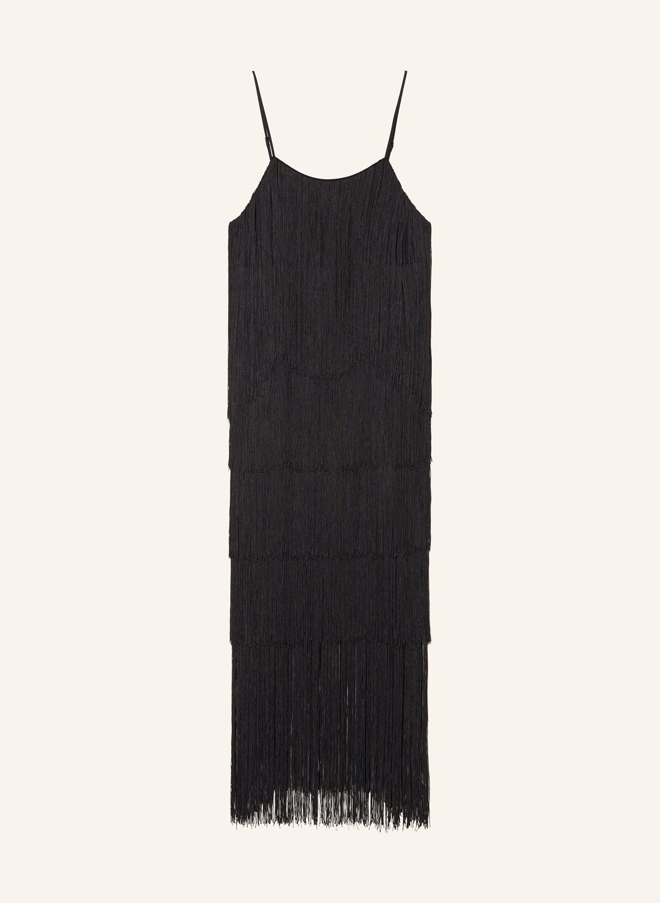 ENVELOPE 1976 Dress FRINGE with fringes, Color: BLACK (Image 1)