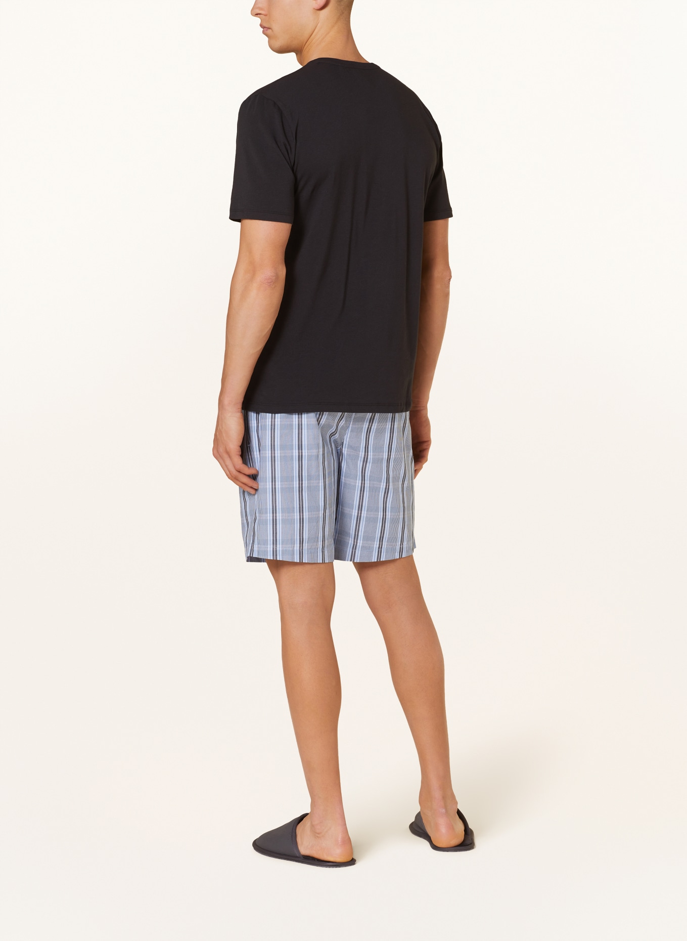 BOSS Shorty pajamas URBAN SHORT, Color: LIGHT BLUE/ BLACK/ BLUE (Image 3)