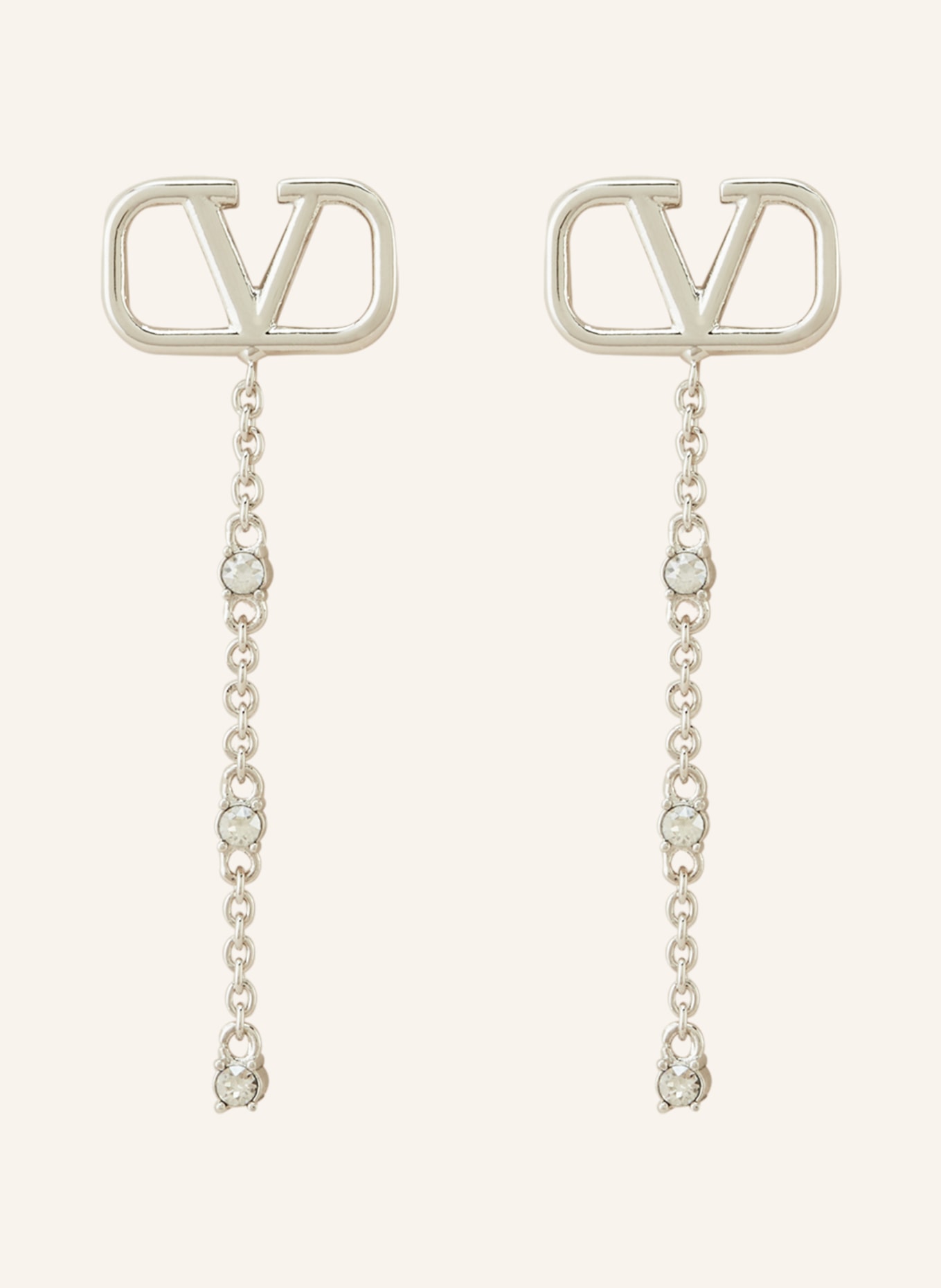 VALENTINO GARAVANI Earrings MINI VLOGO SIGNATURE, Color: SILVER/ WHITE (Image 1)