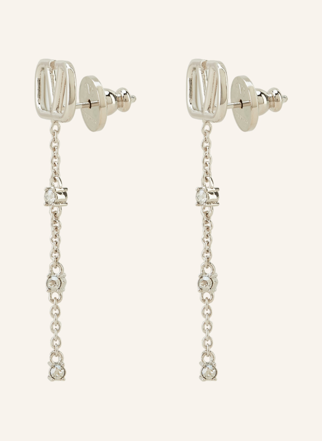 VALENTINO GARAVANI Earrings MINI VLOGO SIGNATURE, Color: SILVER/ WHITE (Image 2)