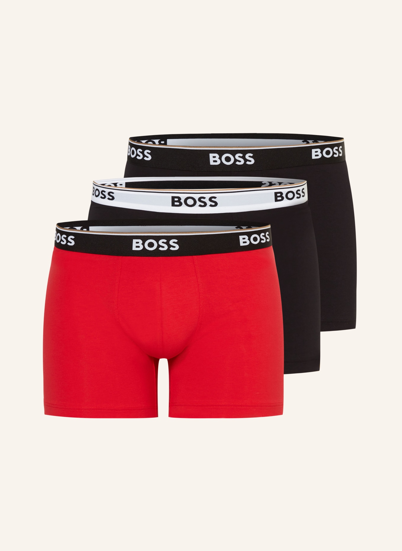 BOSS 3-pack boxer shorts POWER, Color: BLACK/ RED (Image 1)