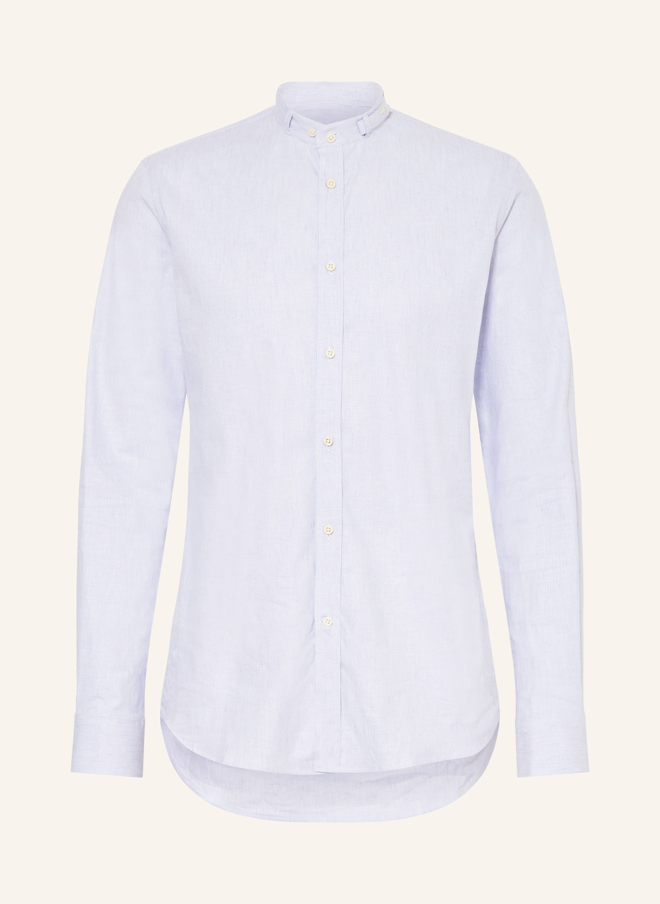 Gottseidank Trachten shirt LENZ slim fit with stand-up collar, Color: LIGHT BLUE/ WHITE (Image 1)