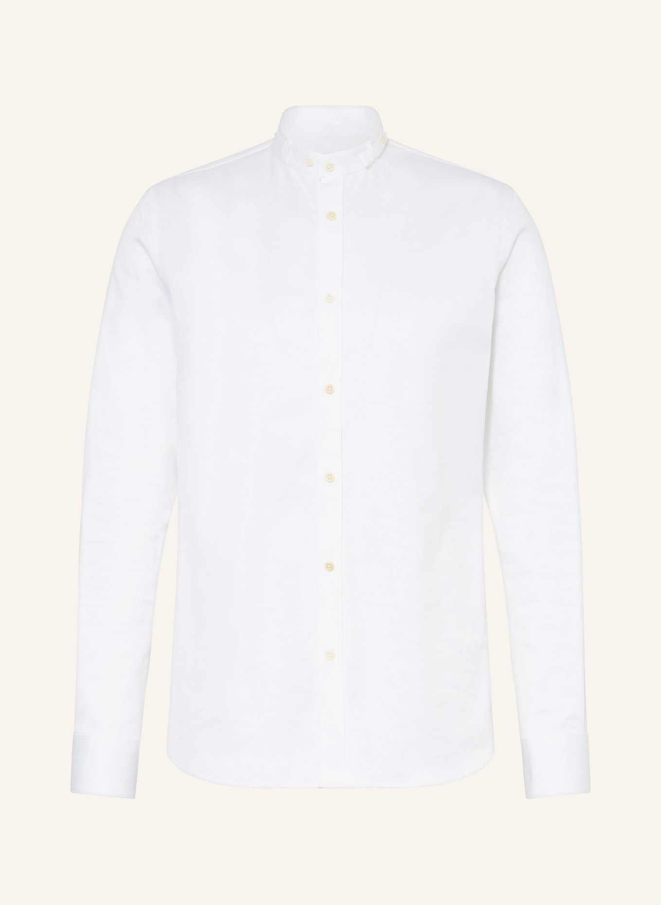 Gottseidank Trachten shirt LENZ slim fit with stand-up collar, Color: WHITE (Image 1)