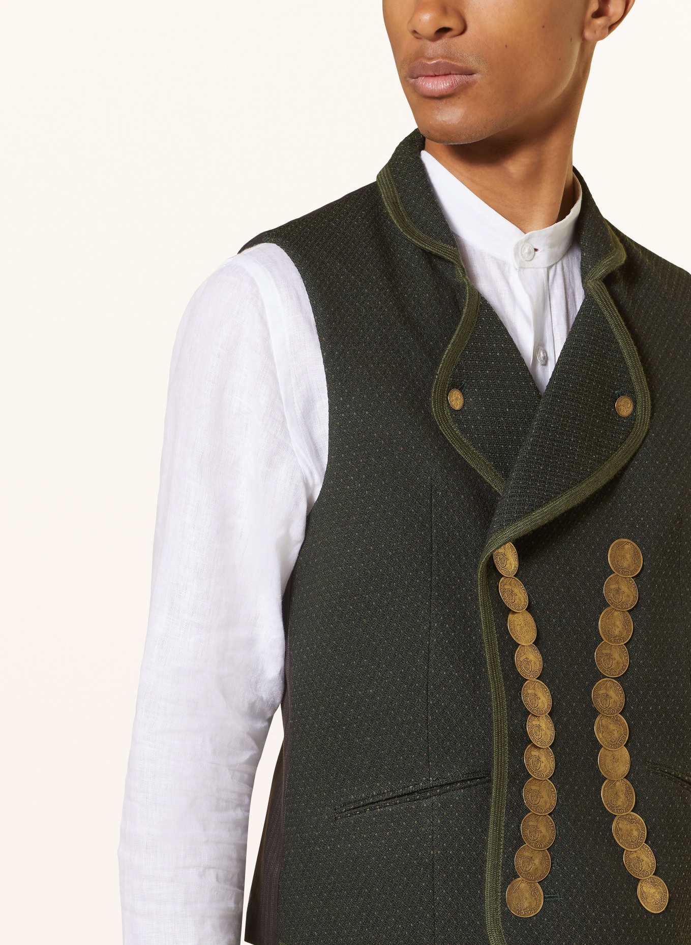 Gottseidank Trachten waistcoat BENDEDIKT, Color: DARK GREEN (Image 4)