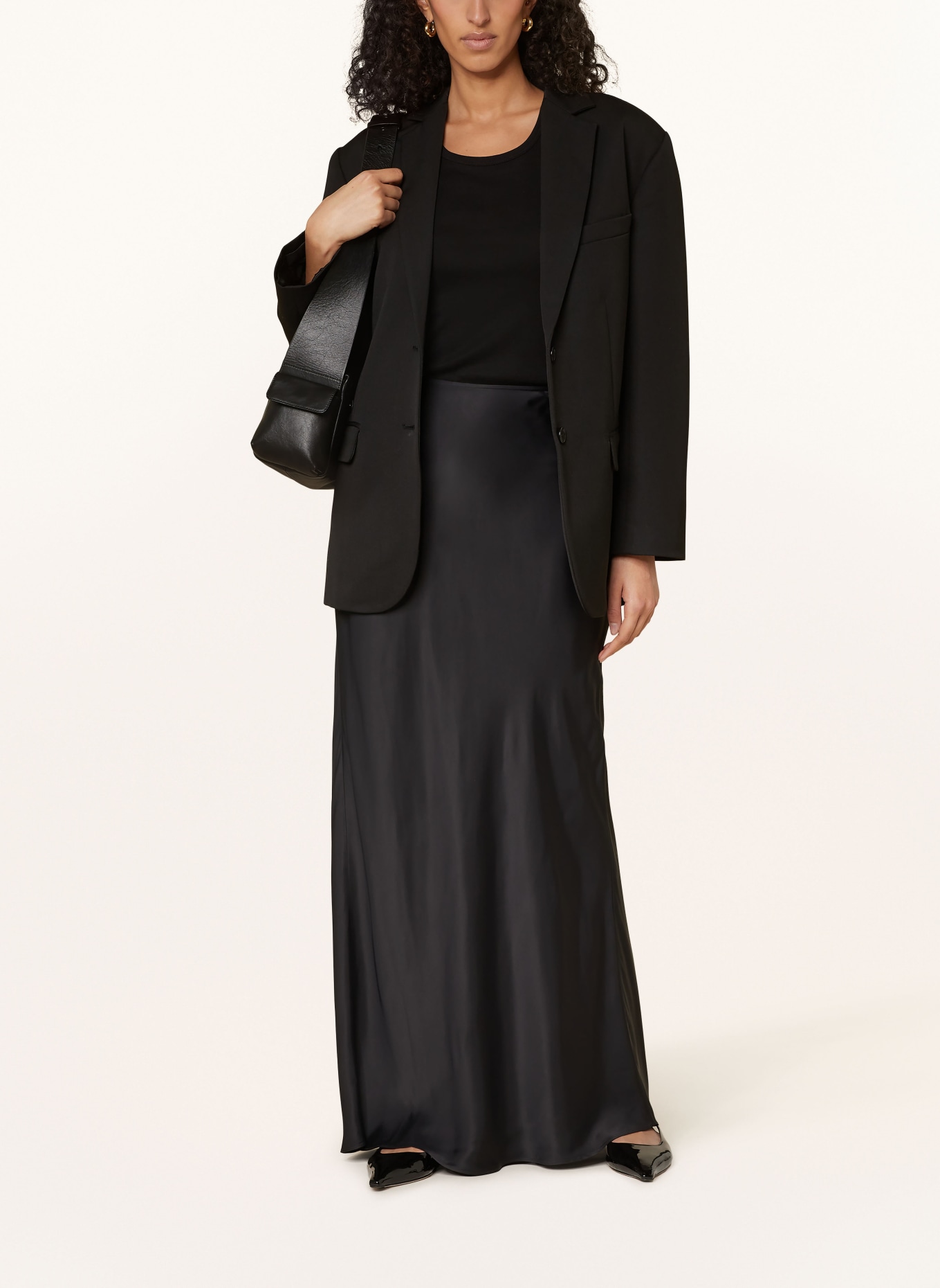 RÓHE Satin skirt, Color: BLACK (Image 2)