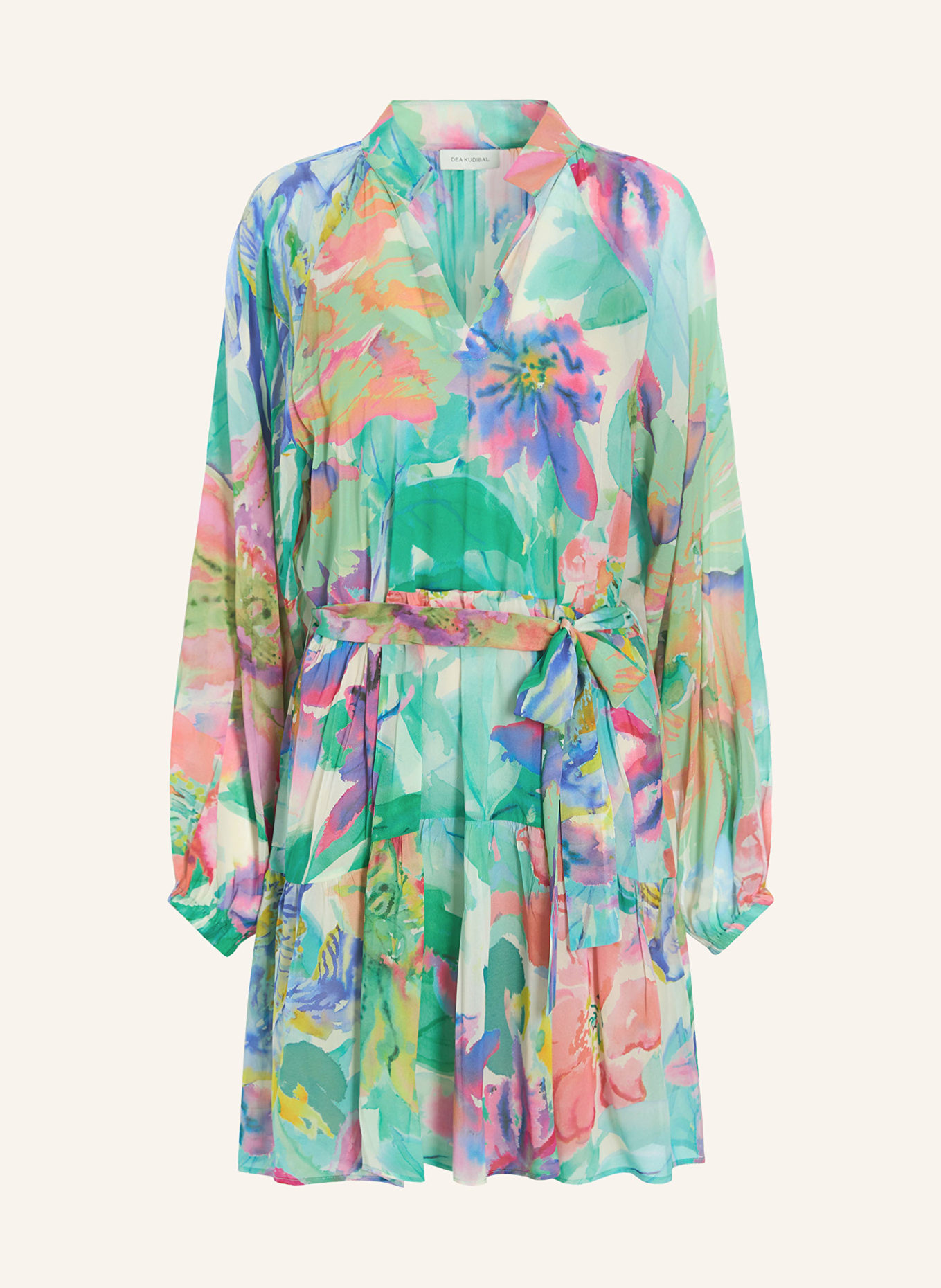 dea kudibal Silk dress VANIA, Color: MINT/ PINK/ ECRU (Image 1)