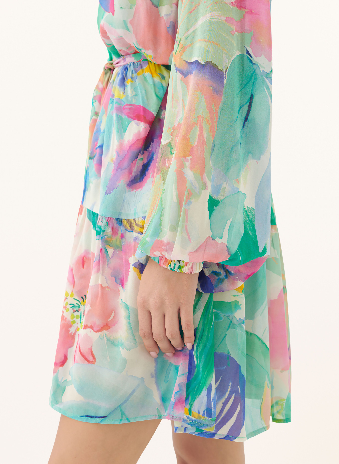 dea kudibal Silk dress VANIA, Color: MINT/ PINK/ ECRU (Image 4)
