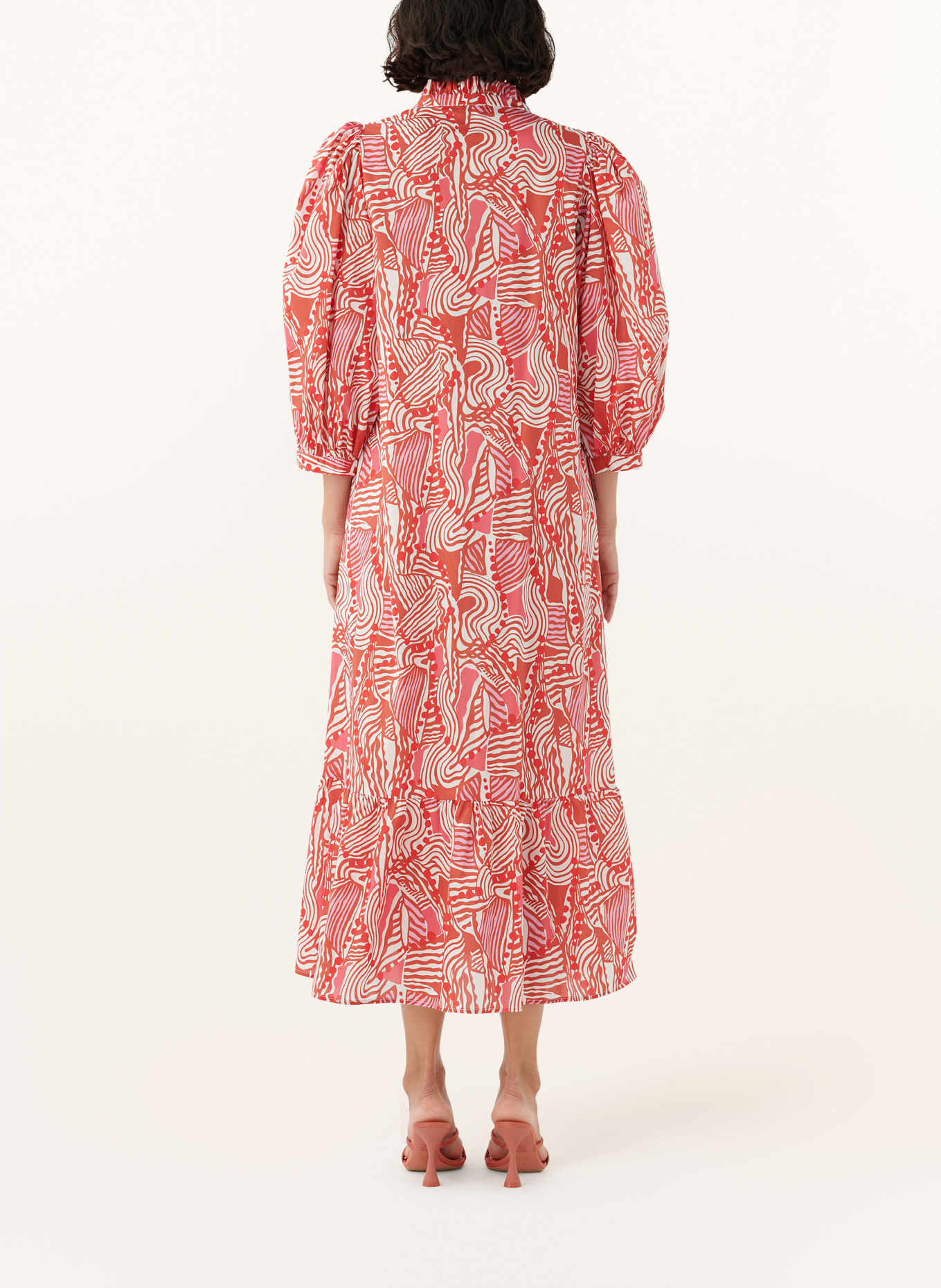 dea kudibal Kleid mit 3/4-Arm und Rüschen, Farbe: ROT/ WEISS (Bild 3)