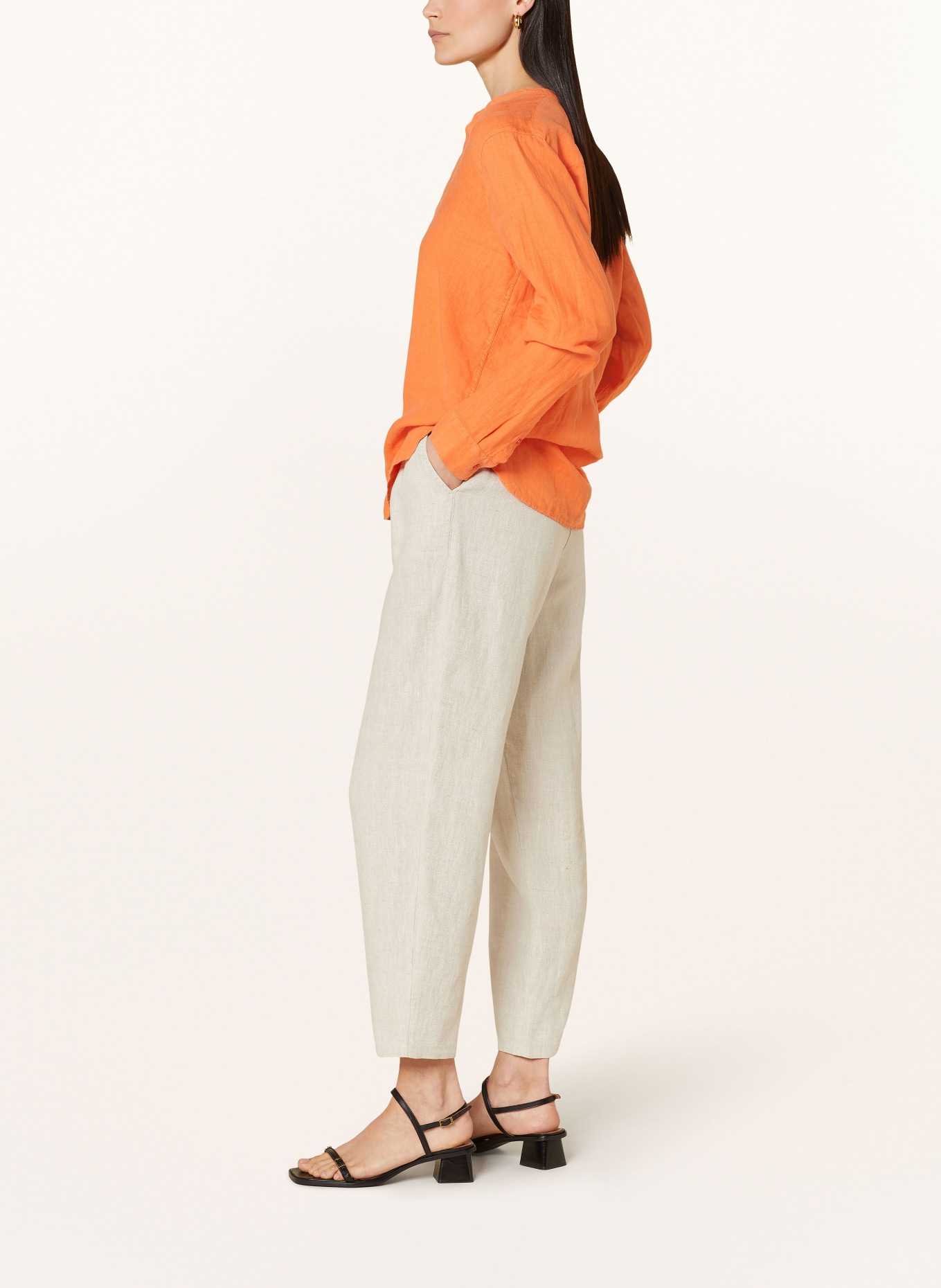 MOS MOSH Linen trousers MMADLANA, Color: LIGHT GRAY (Image 4)
