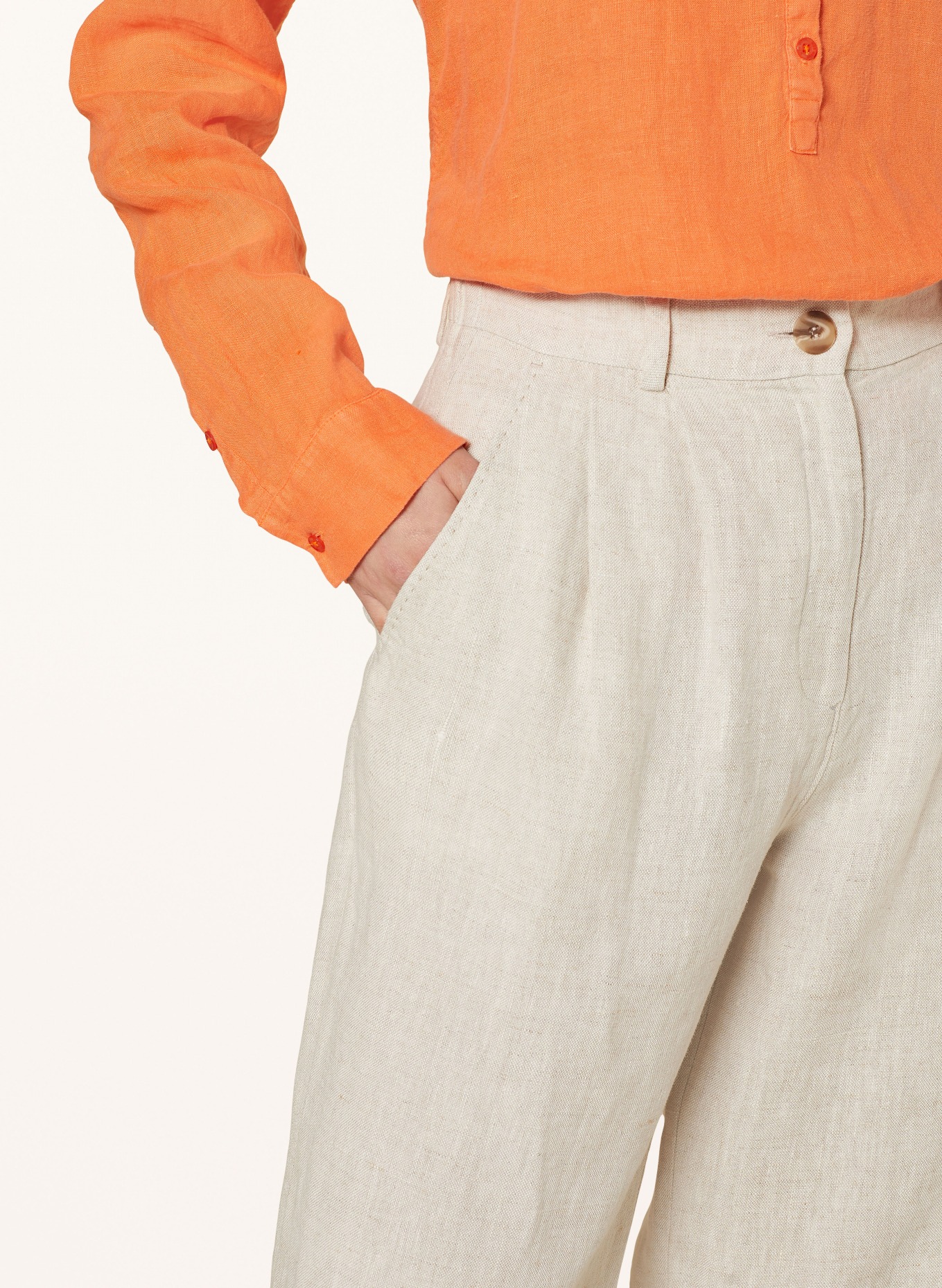 MOS MOSH Linen trousers MMADLANA, Color: LIGHT GRAY (Image 5)