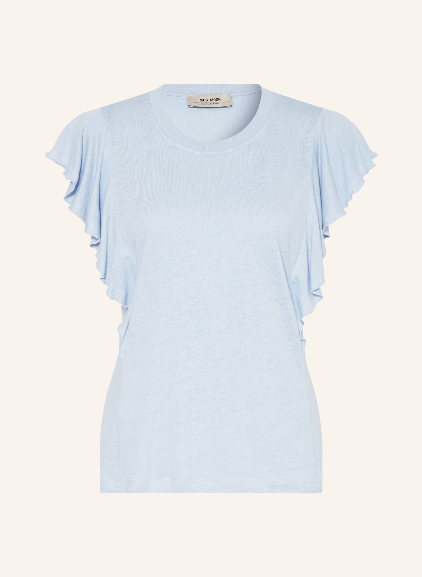 MOS MOSH T-shirt MMCHIO with linen, Color: LIGHT BLUE (Image 1)
