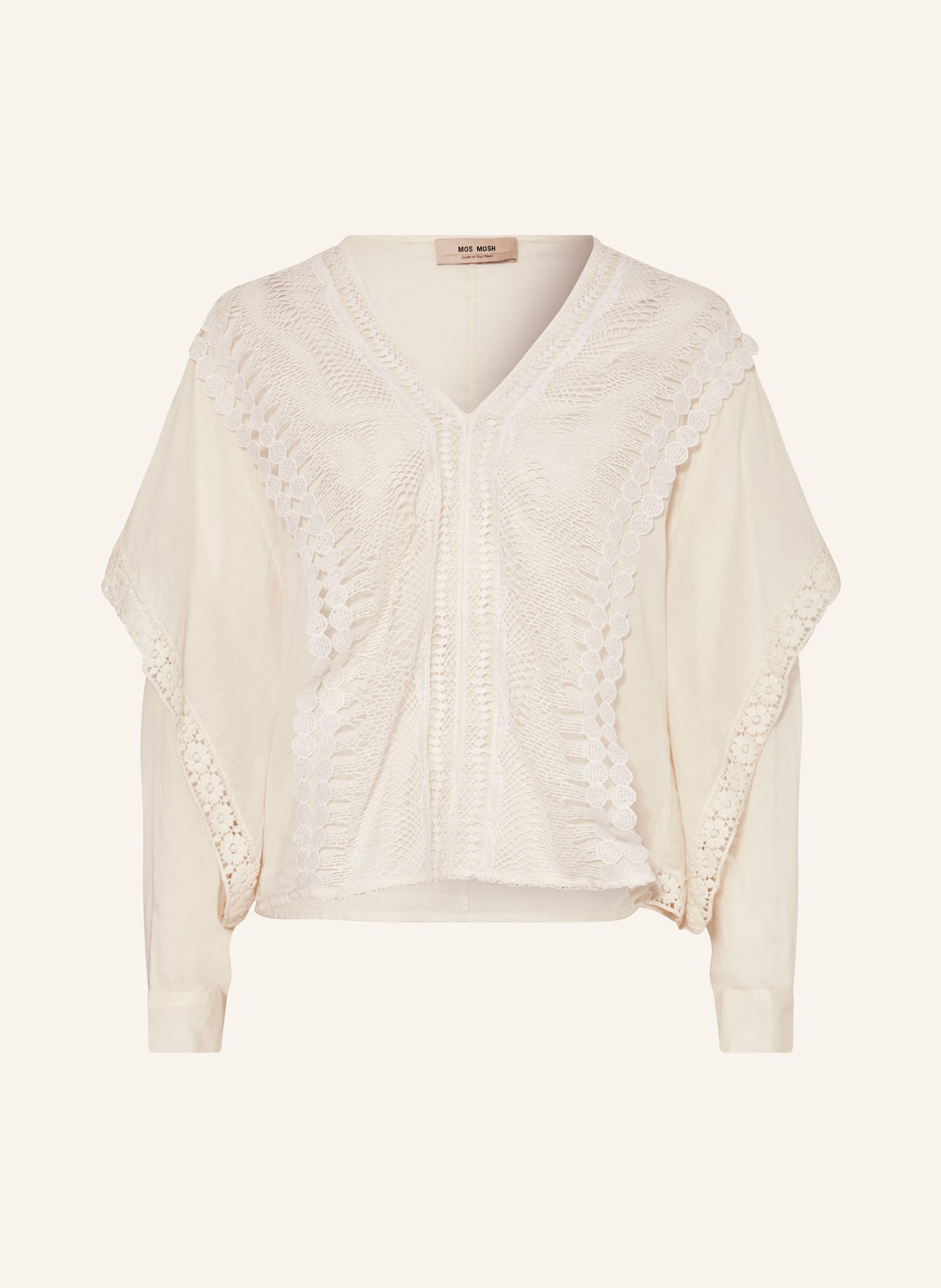 MOS MOSH Shirt blouse MMFINA with lace, Color: ECRU (Image 1)