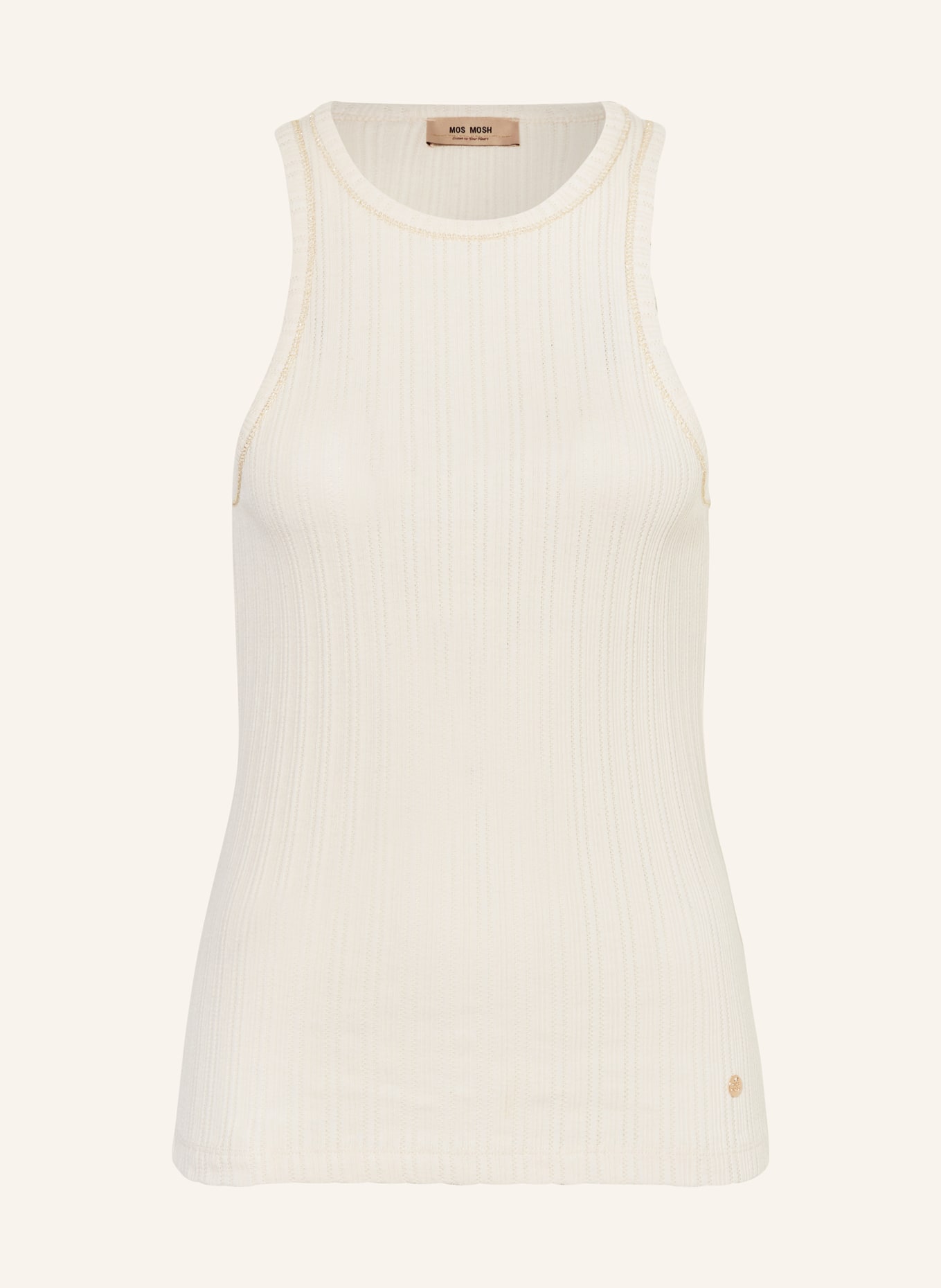 MOS MOSH Top MMMENDEZ with glitter thread, Color: CREAM (Image 1)