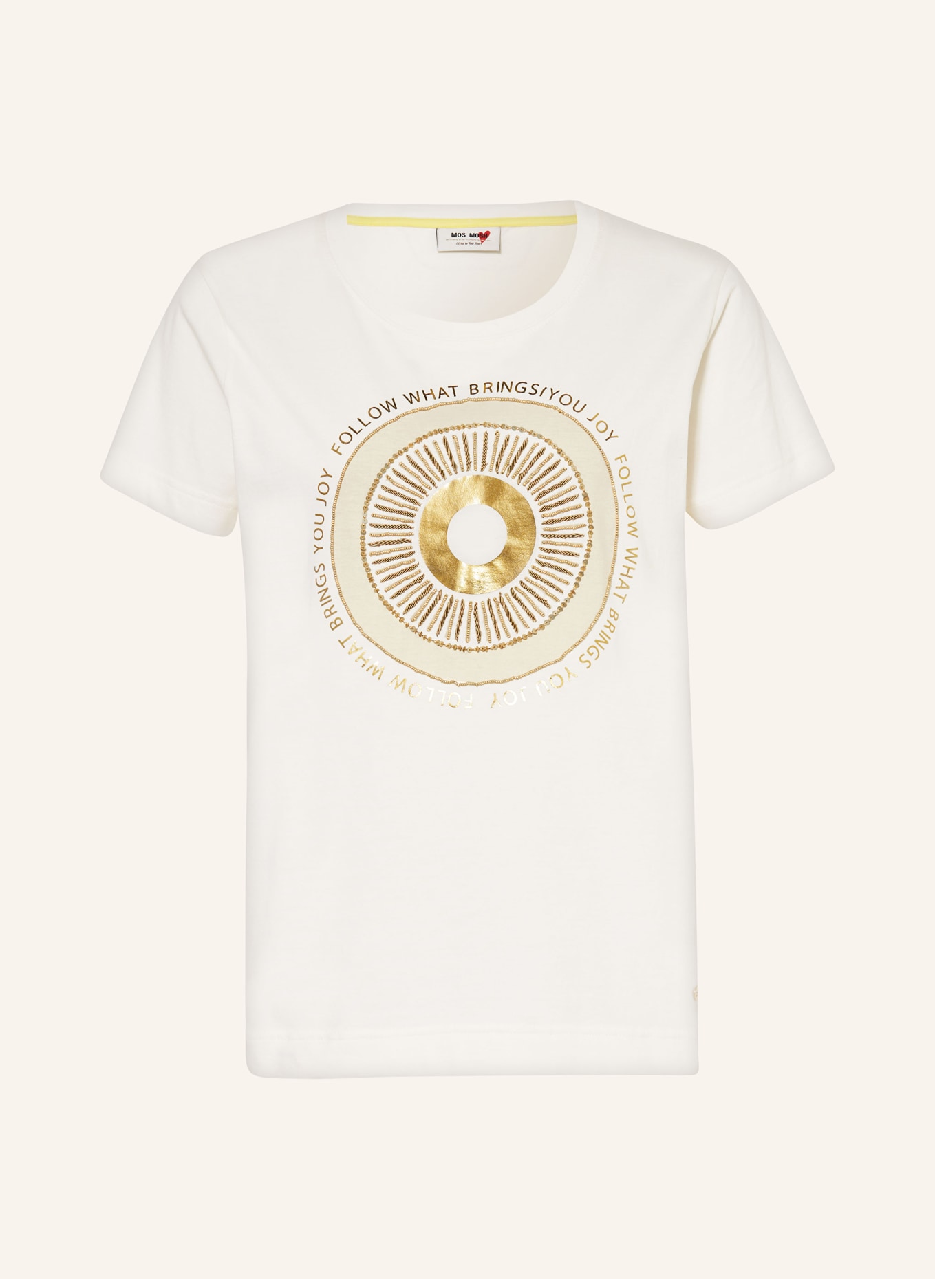 MOS MOSH T-shirty MMNORI z ozdobnymi kamykami, Kolor: ECRU (Obrazek 1)