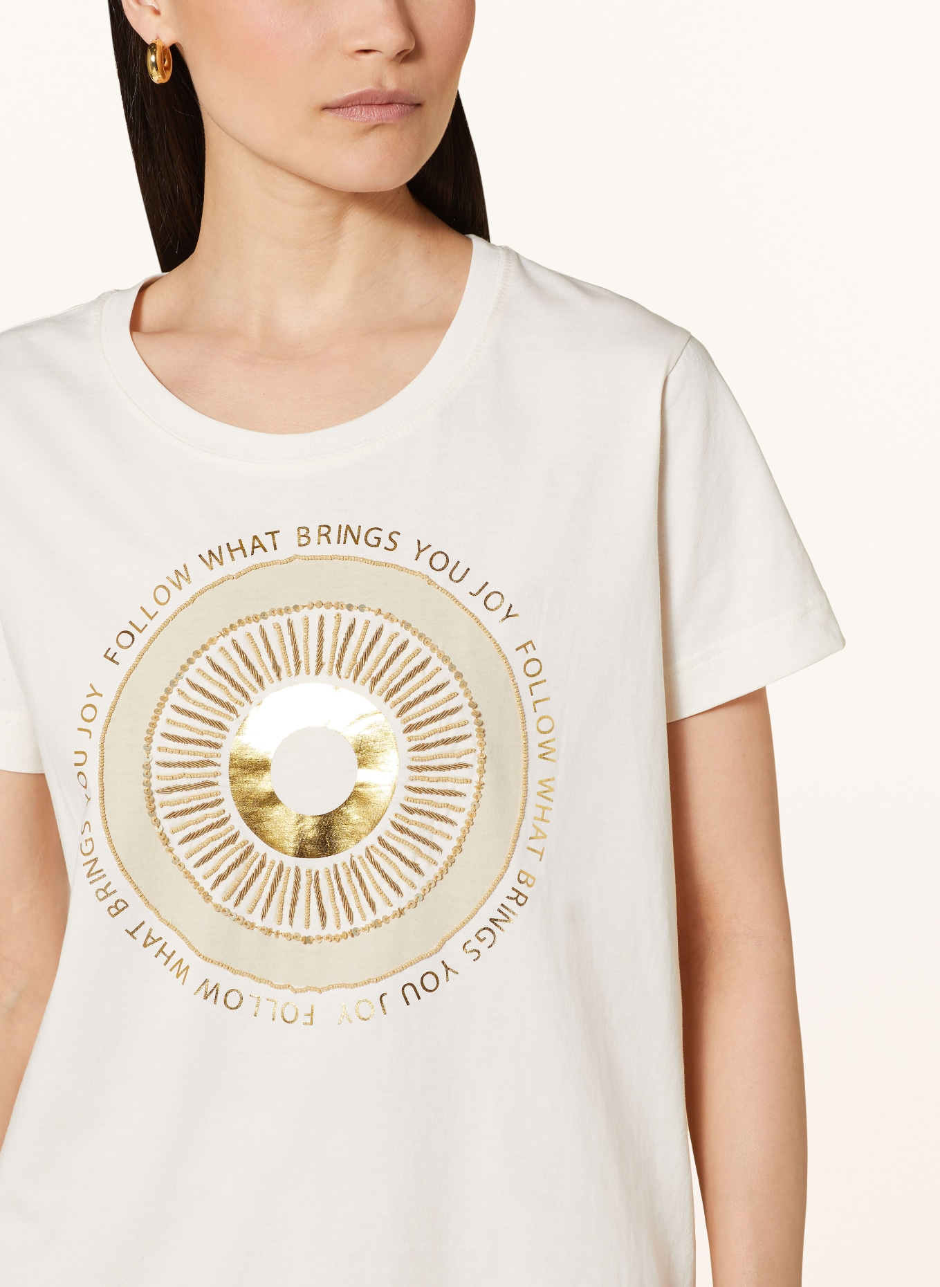 MOS MOSH T-shirty MMNORI z ozdobnymi kamykami, Kolor: ECRU (Obrazek 4)