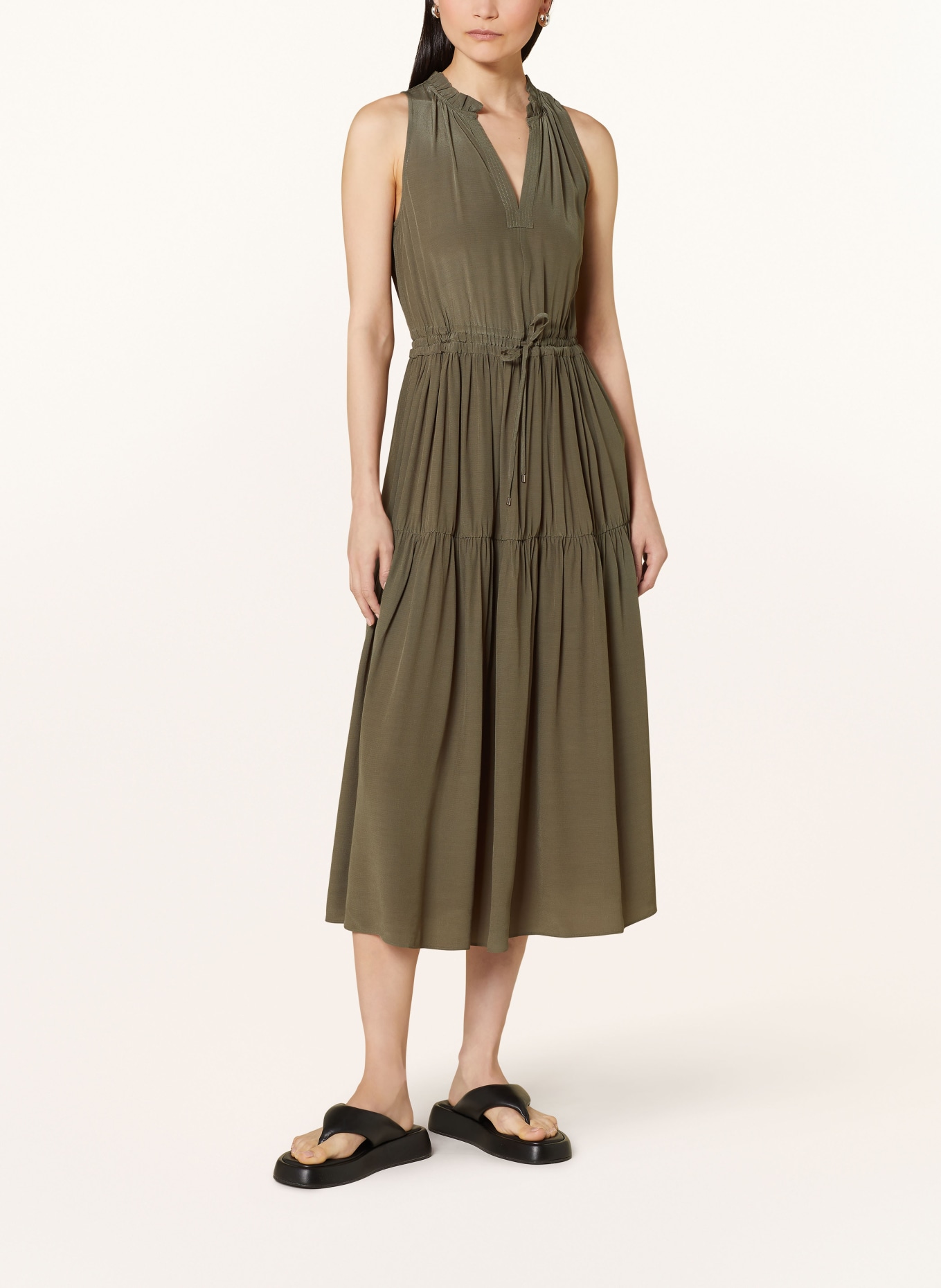 MOS MOSH Dress MMSABRI with ruffles, Color: OLIVE (Image 2)