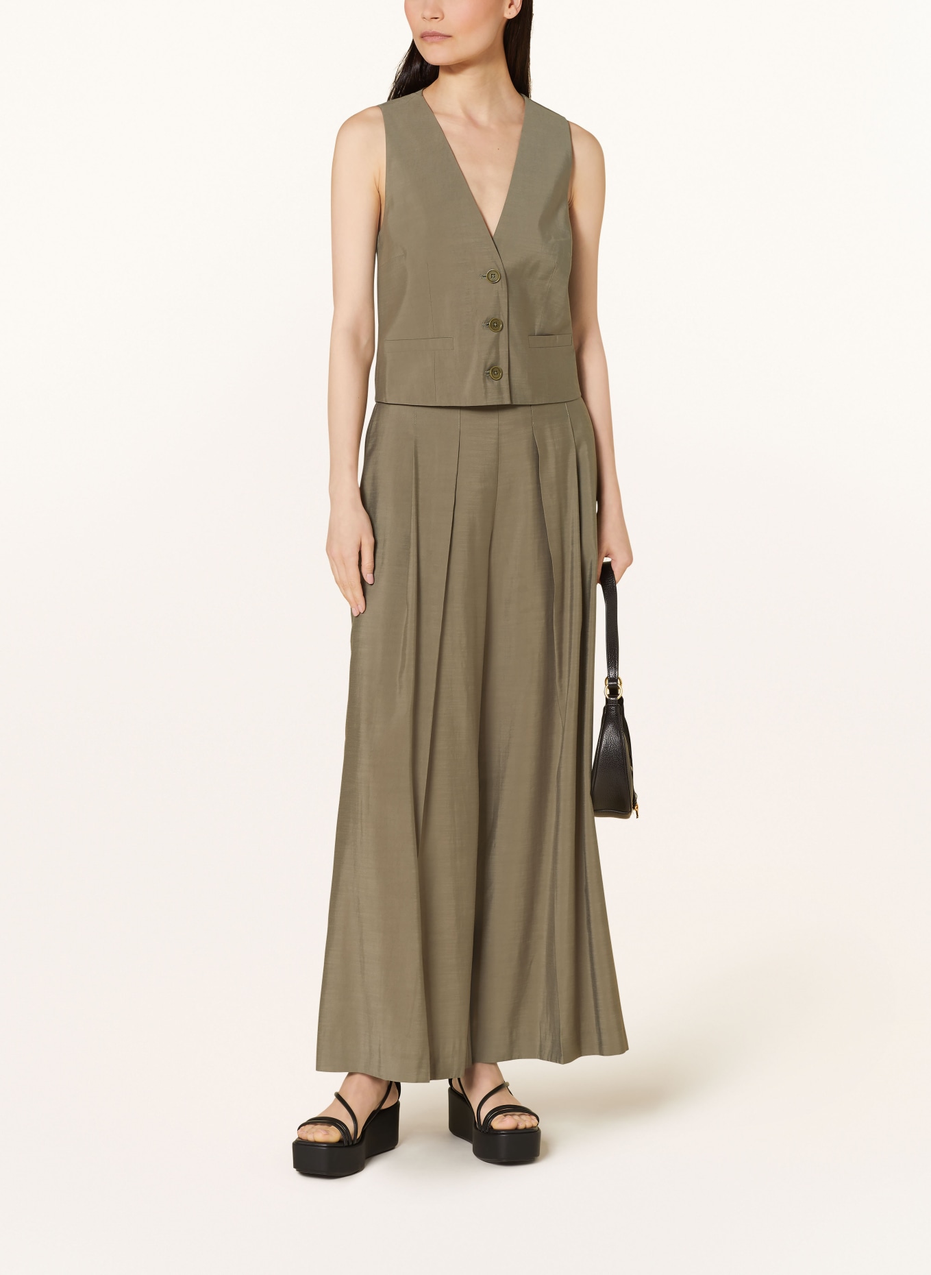 MOS MOSH Wide leg trousers MMTHEA, Color: OLIVE (Image 2)