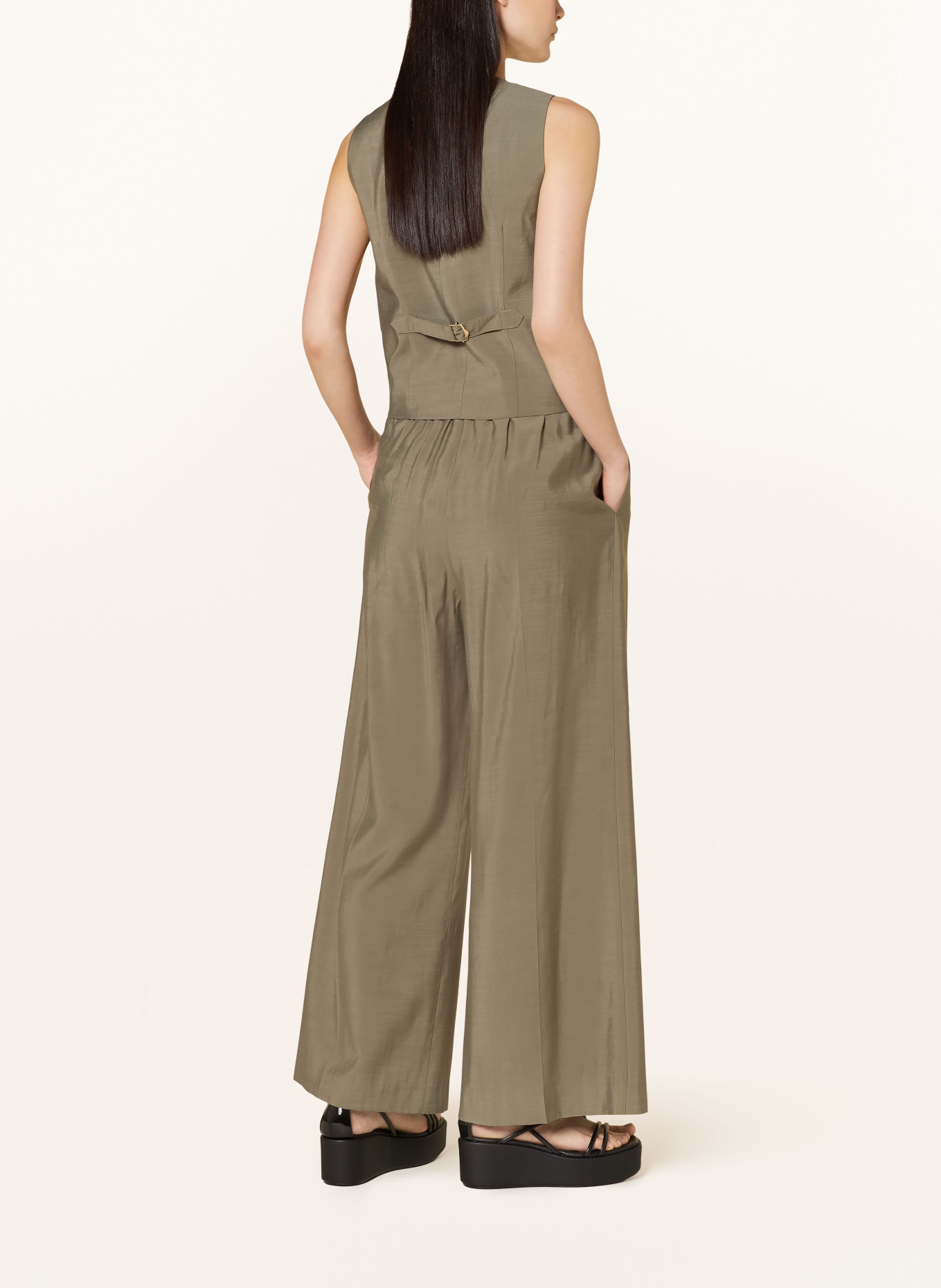 MOS MOSH Wide leg trousers MMTHEA, Color: OLIVE (Image 3)