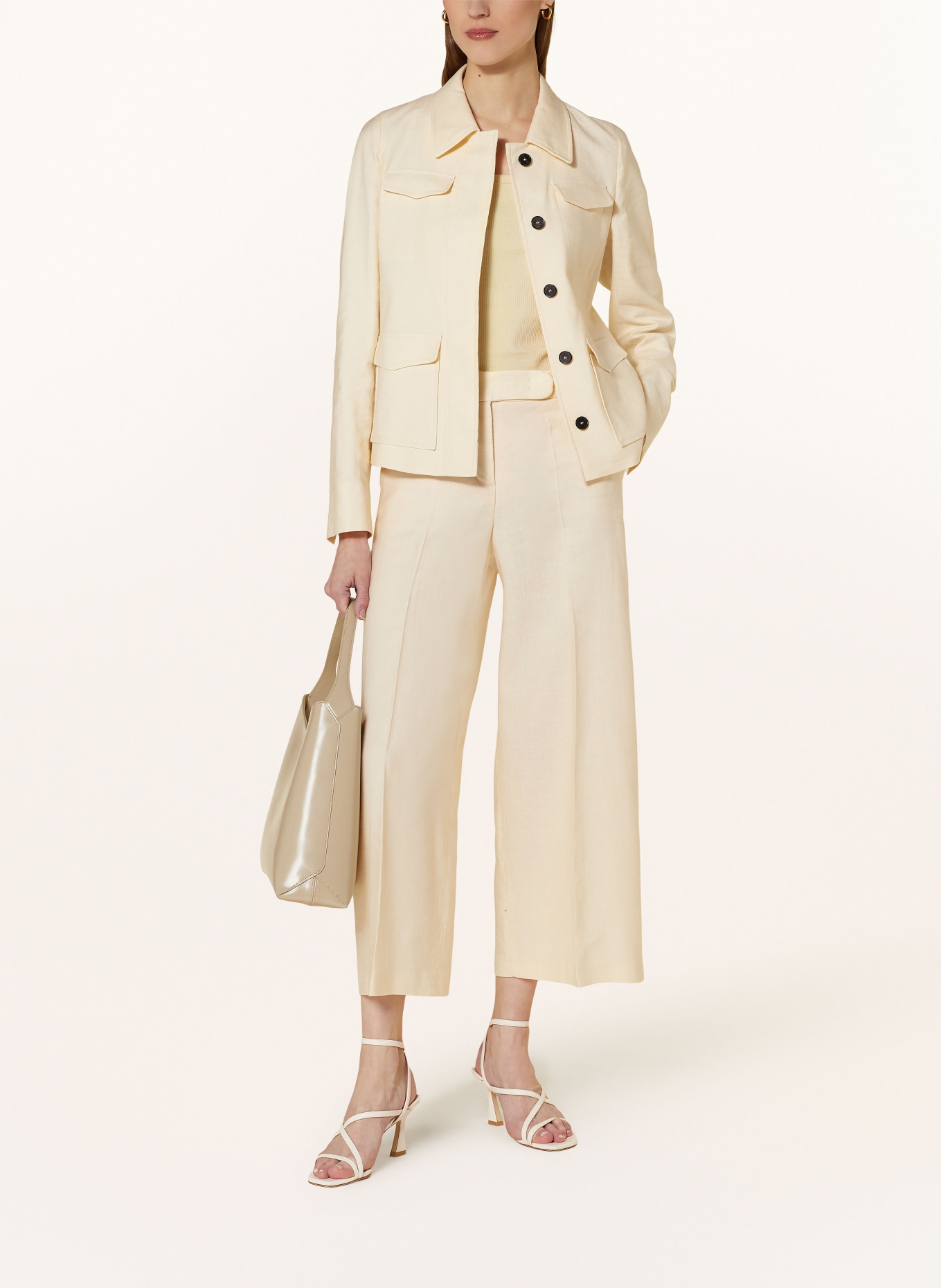 windsor. Culottes with linen, Color: LIGHT YELLOW (Image 2)