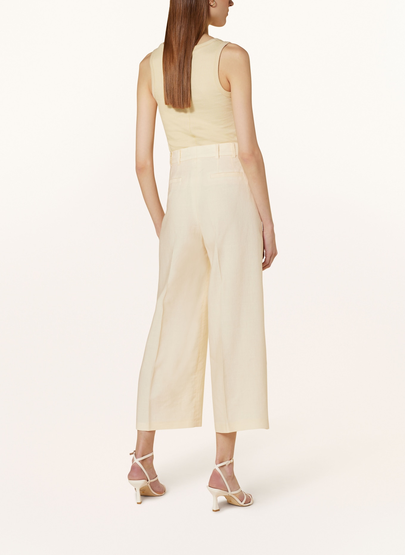 windsor. Culottes with linen, Color: LIGHT YELLOW (Image 3)