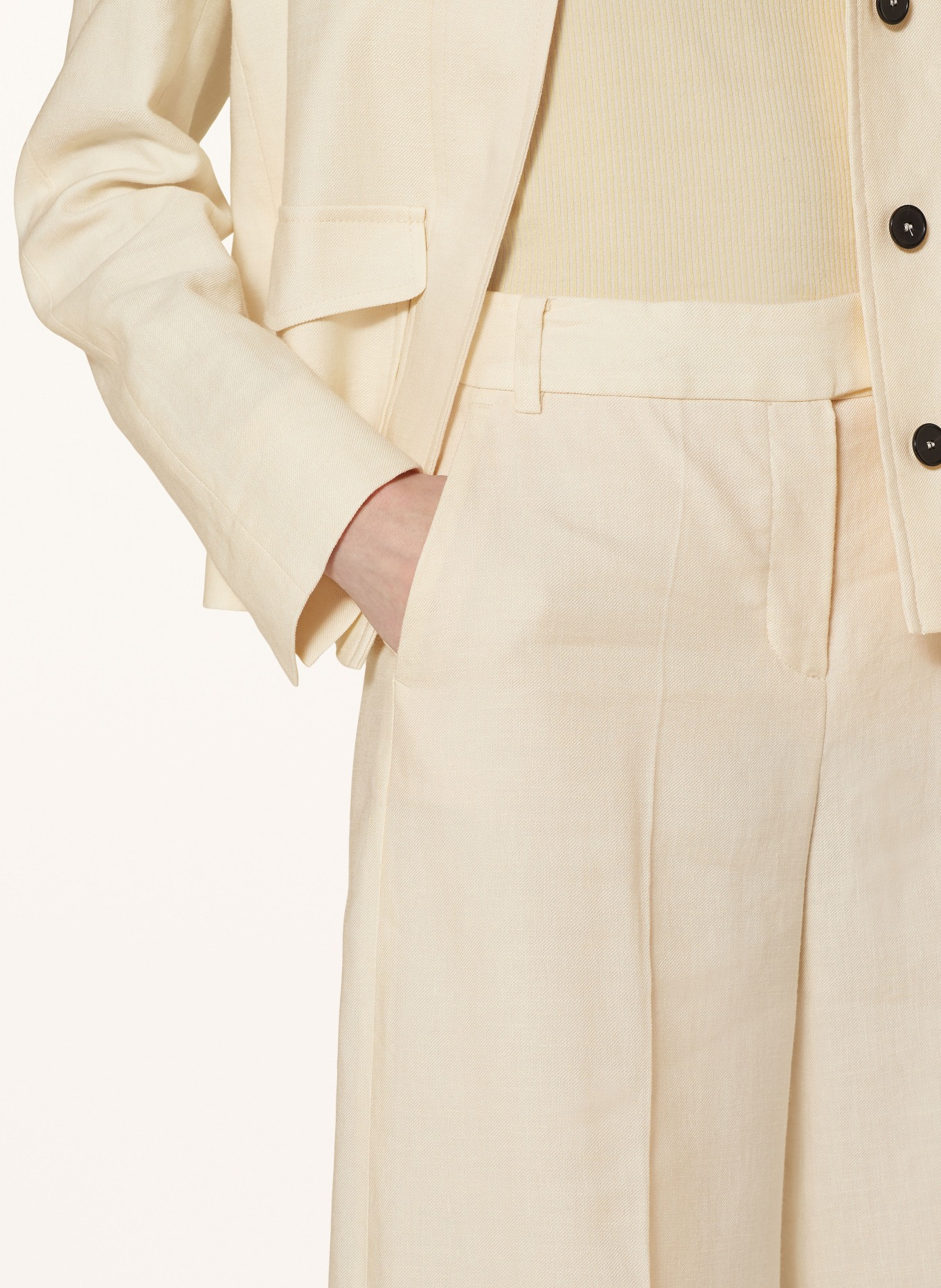 windsor. Culottes with linen, Color: LIGHT YELLOW (Image 5)