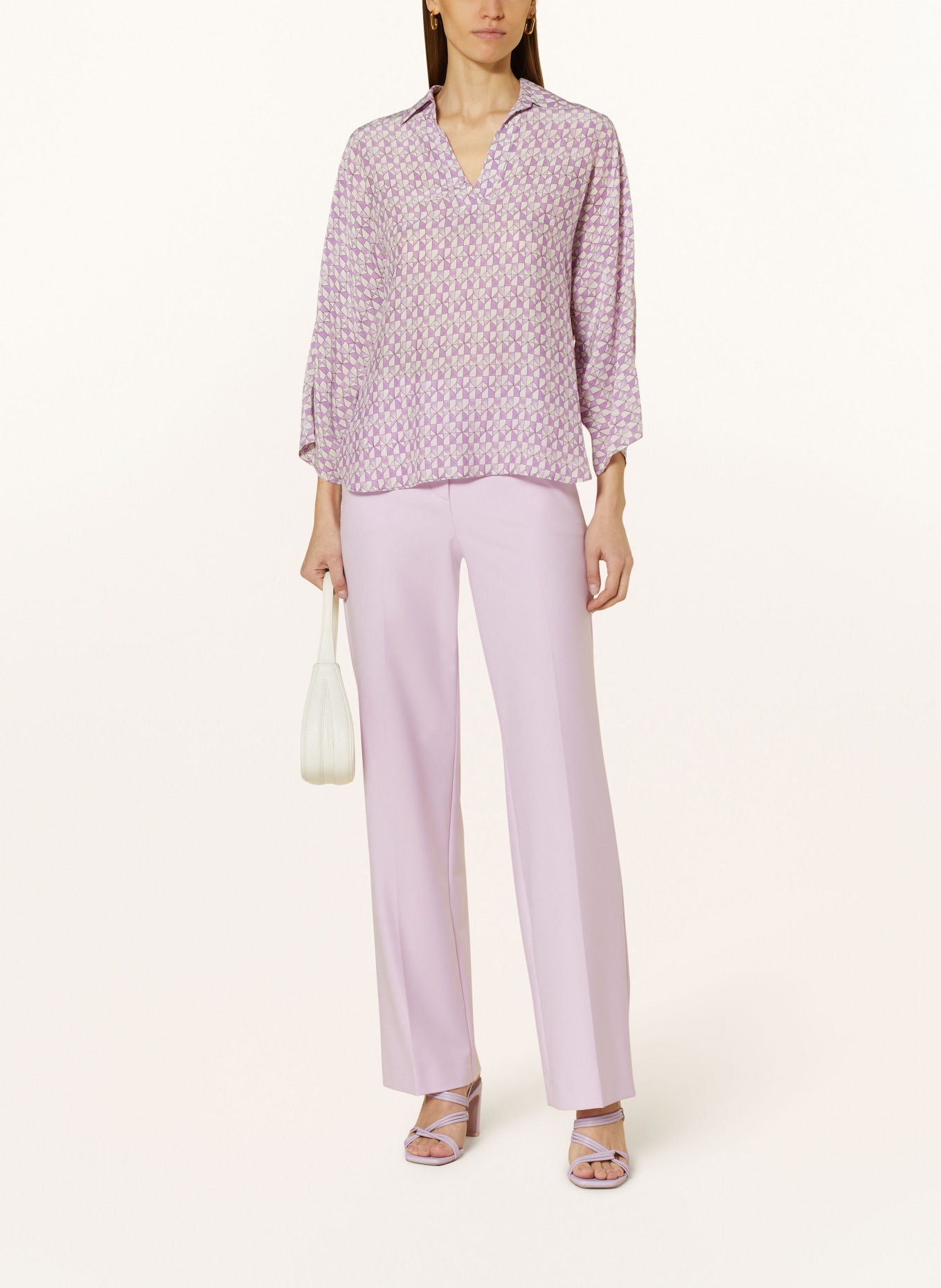 windsor. Shirt blouse with silk, Color: PURPLE/ WHITE (Image 2)
