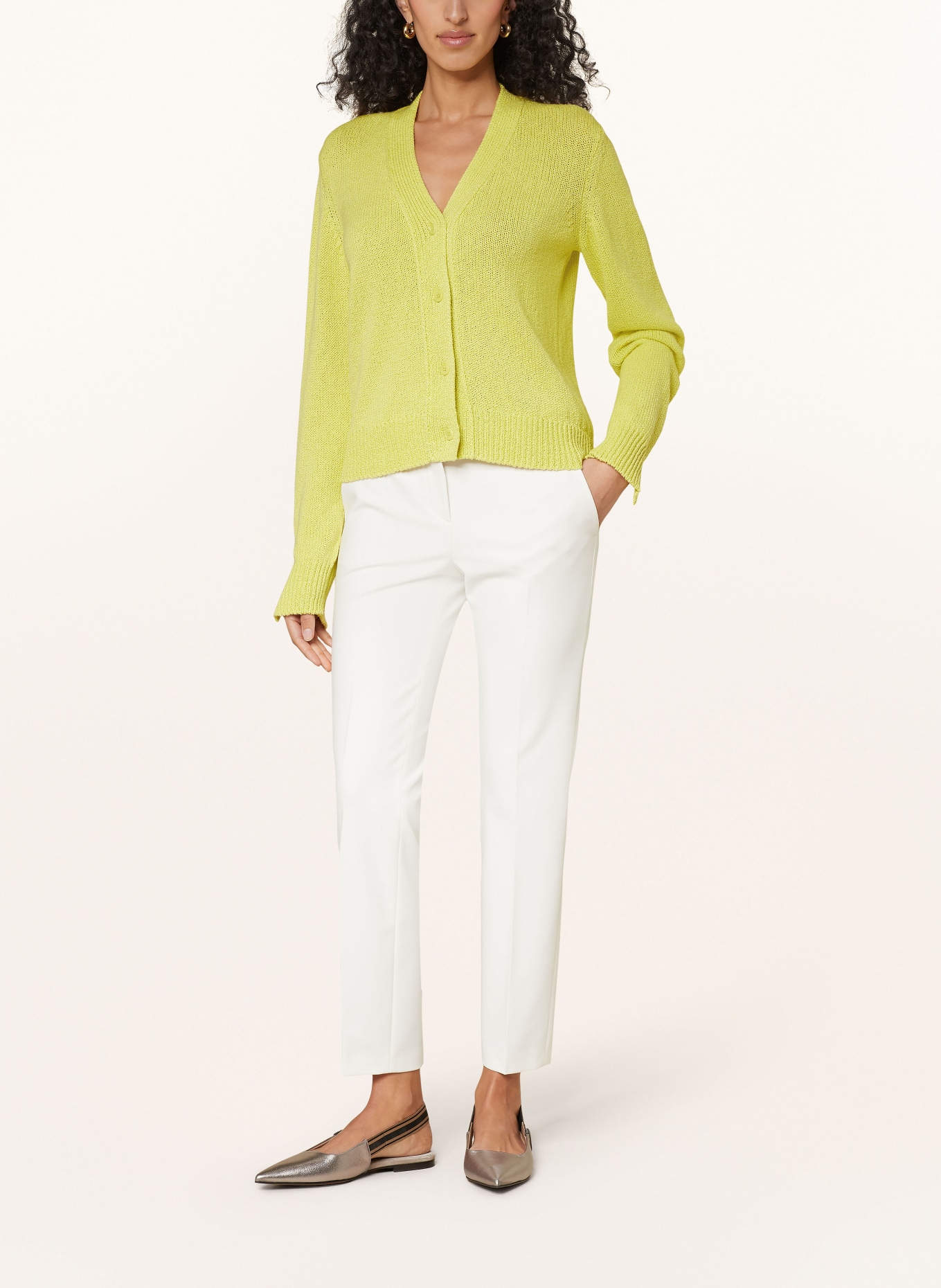 windsor. Cardigan, Color: LIGHT YELLOW (Image 2)