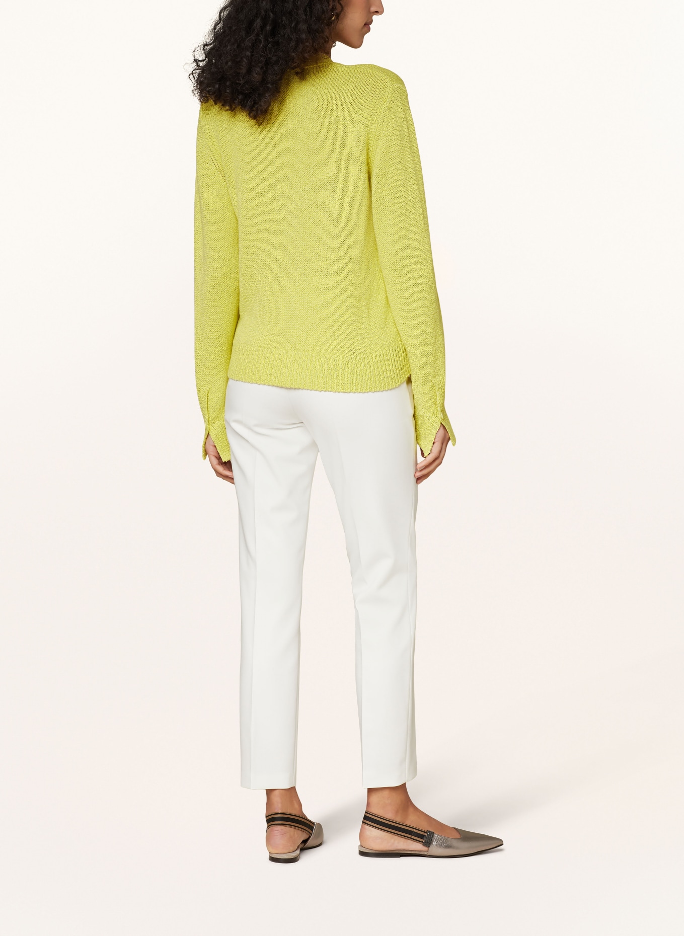 windsor. Cardigan, Color: LIGHT YELLOW (Image 3)