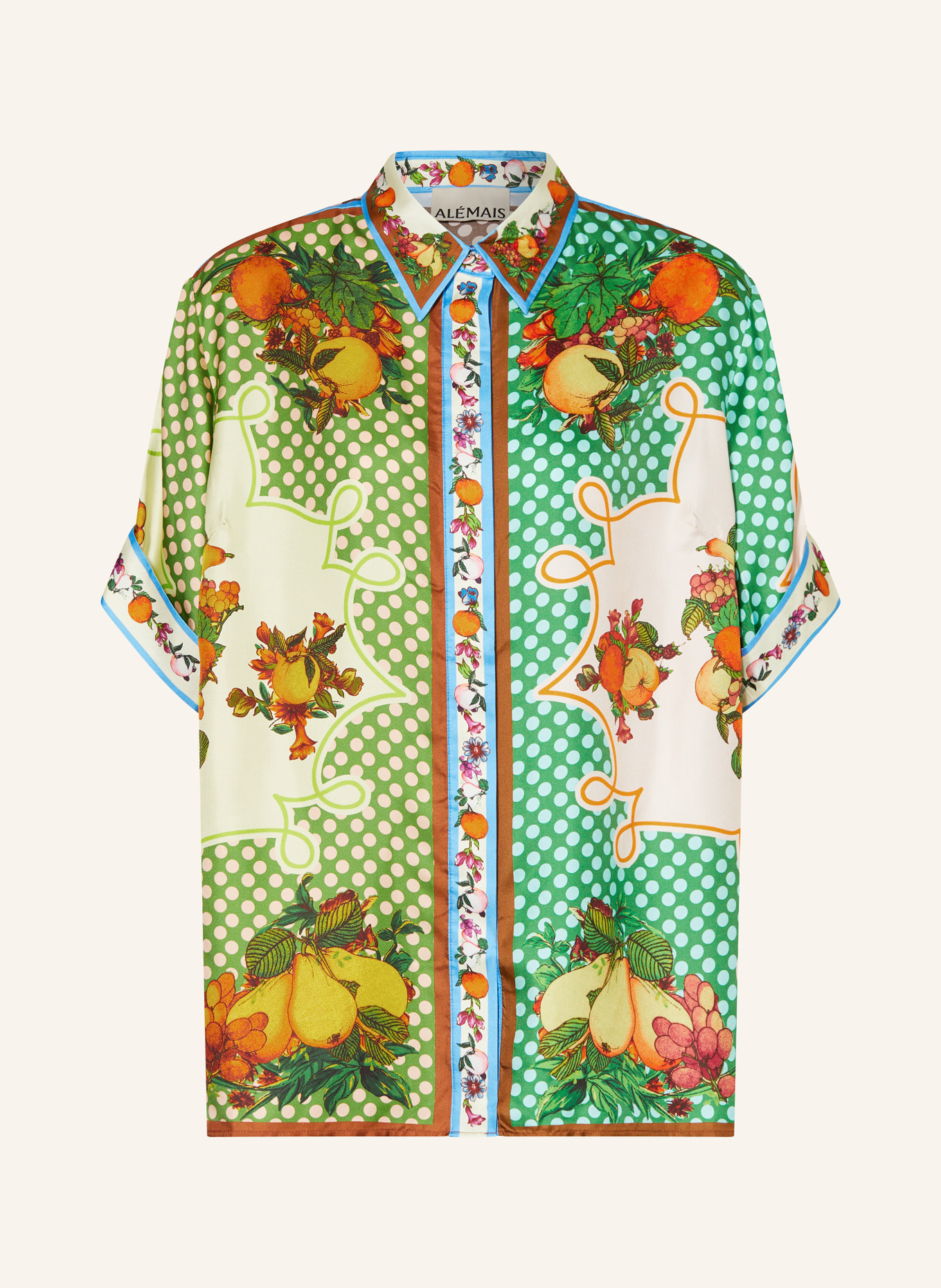 ALÉMAIS Koszula z jedwabiu, Kolor: ZIELONY/ NIEBIESKI/ CIEMNOŻÓŁTY (Obrazek 1)
