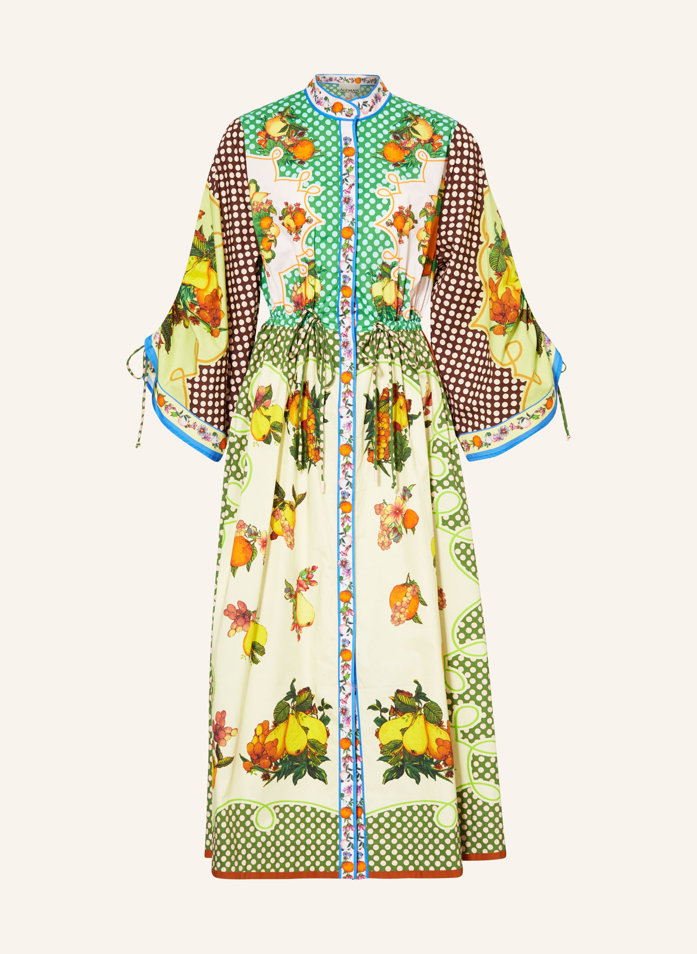 ALÉMAIS Sukienka koszulowa LEMONIS, Kolor: BIAŁY/ ŻÓŁTY/ ZIELONY (Obrazek 1)