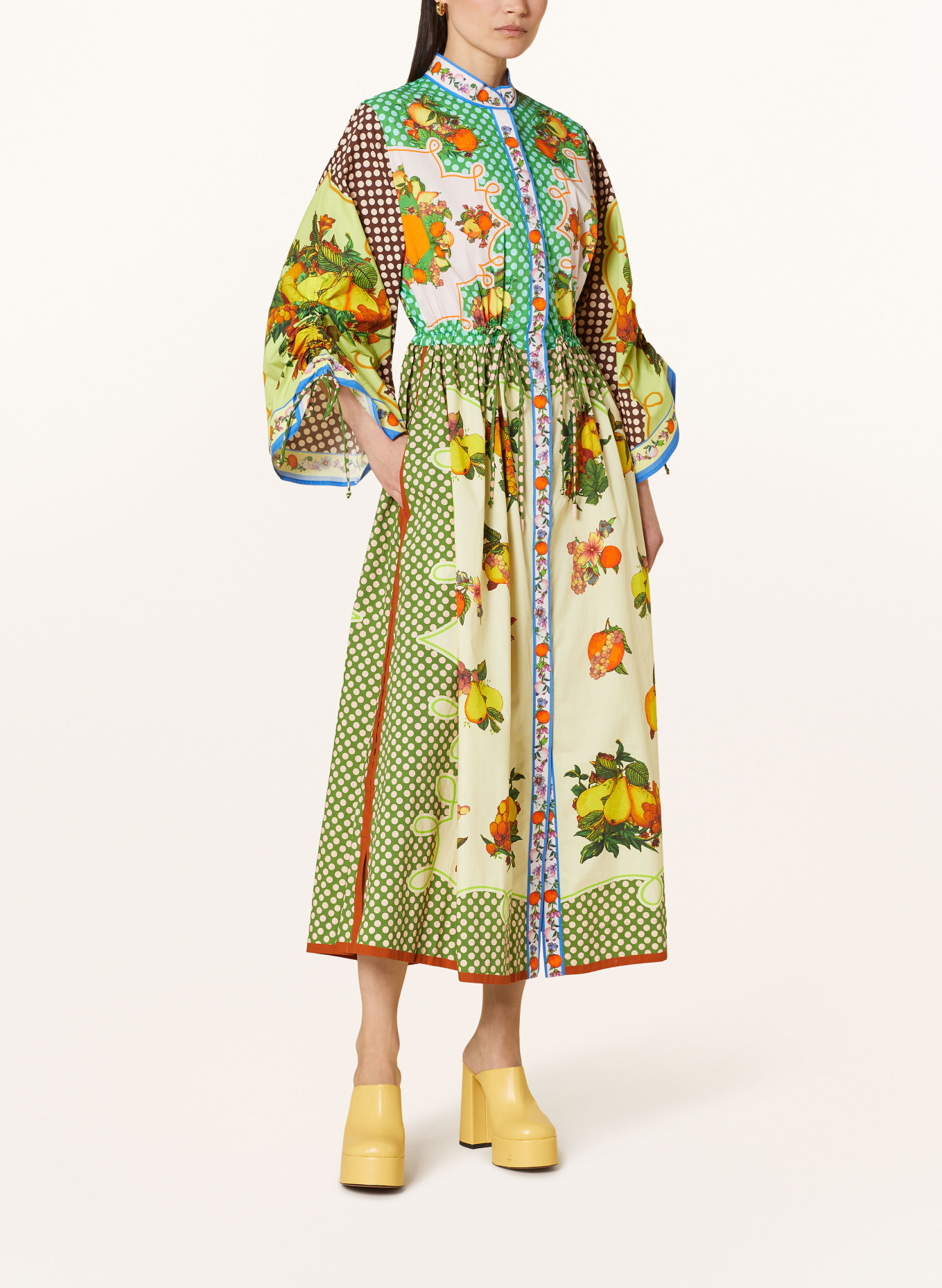 ALÉMAIS Sukienka koszulowa LEMONIS, Kolor: BIAŁY/ ŻÓŁTY/ ZIELONY (Obrazek 2)