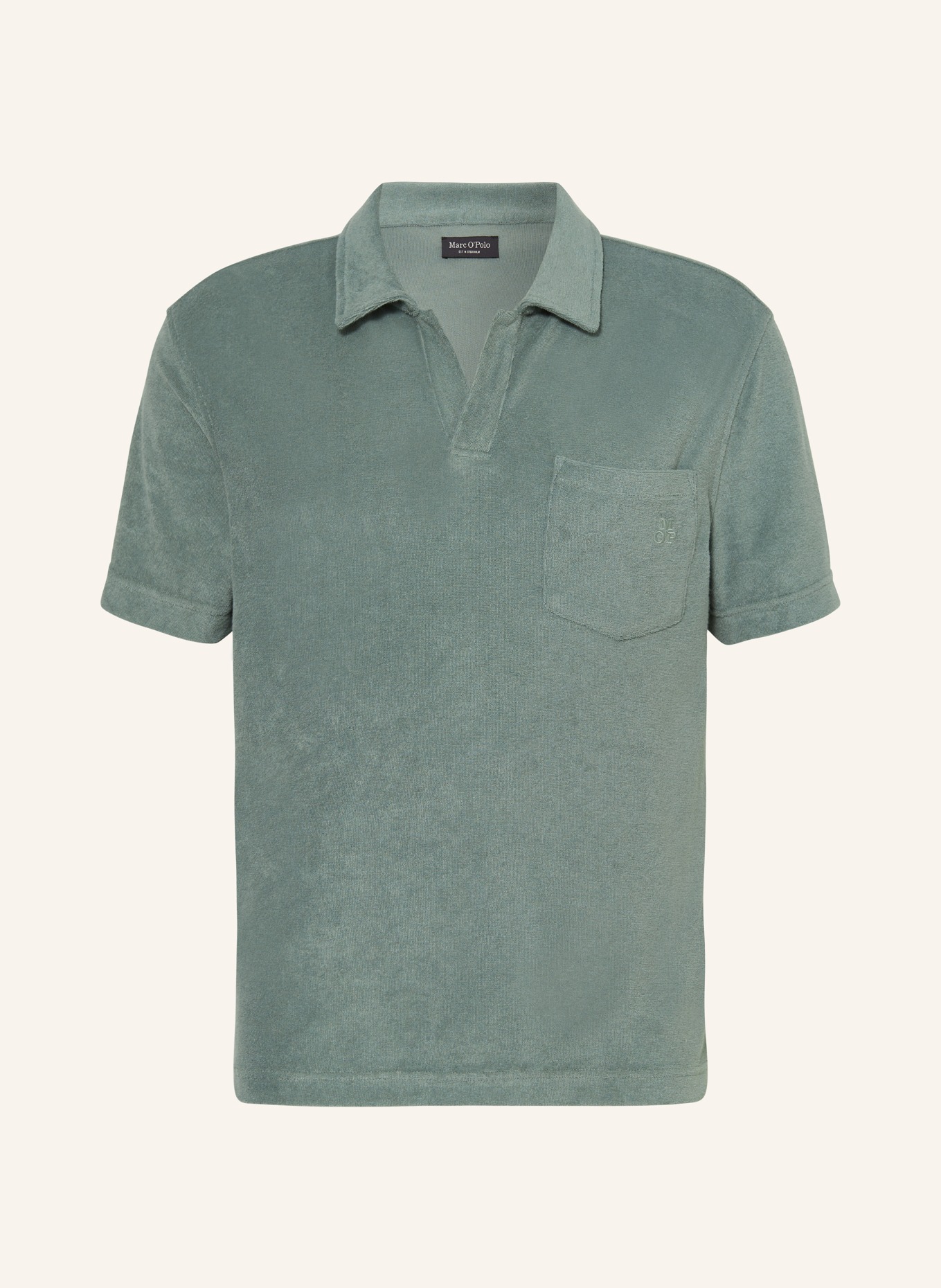 Marc O'Polo Lounge shirt made of terry cloth, Color: GREEN (Image 1)