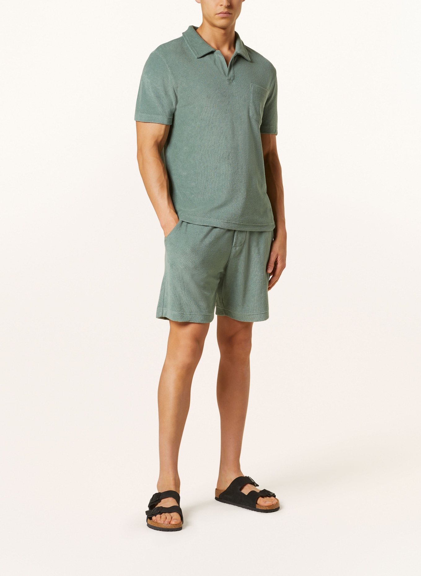 Marc O'Polo Lounge shirt made of terry cloth, Color: GREEN (Image 2)