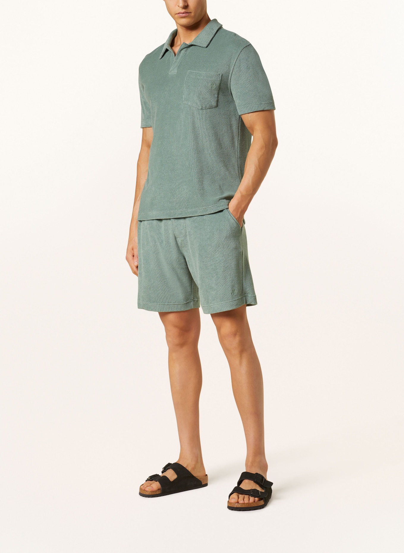 Marc O'Polo Lounge shorts in terry, Color: GREEN (Image 2)