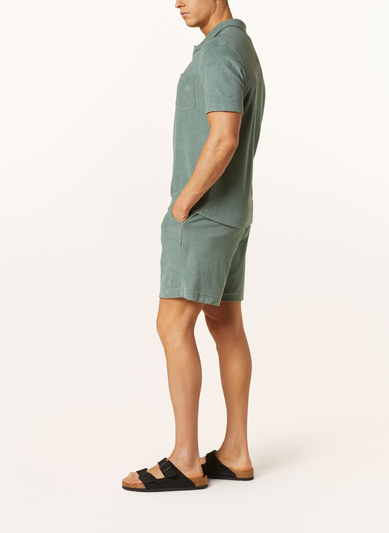 Marc O'Polo Lounge shorts in terry, Color: GREEN (Image 4)